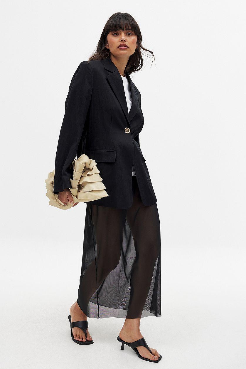 Transparent Mesh Midi Skirt Product Image