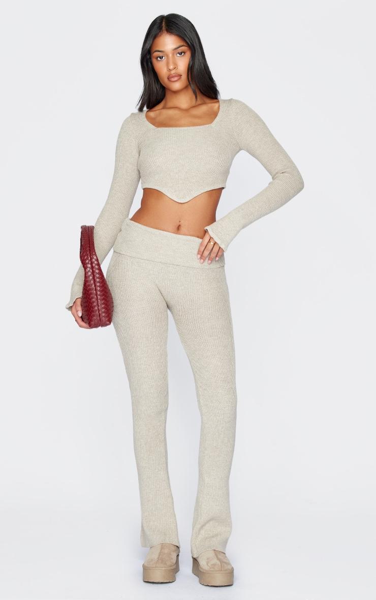 Tall Stone Knitted Long Sleeve Corset Top Product Image