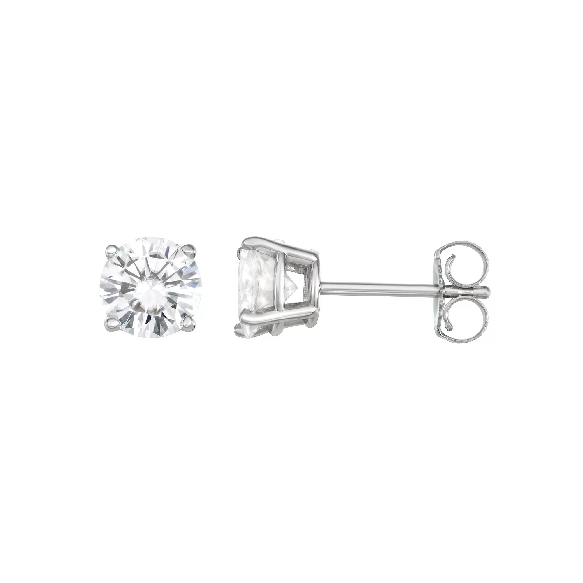 Charles & Colvard 14k White Gold 1 1/5 Carat T.W. Lab-Created Moissanite Stud Earrings, Women's Product Image