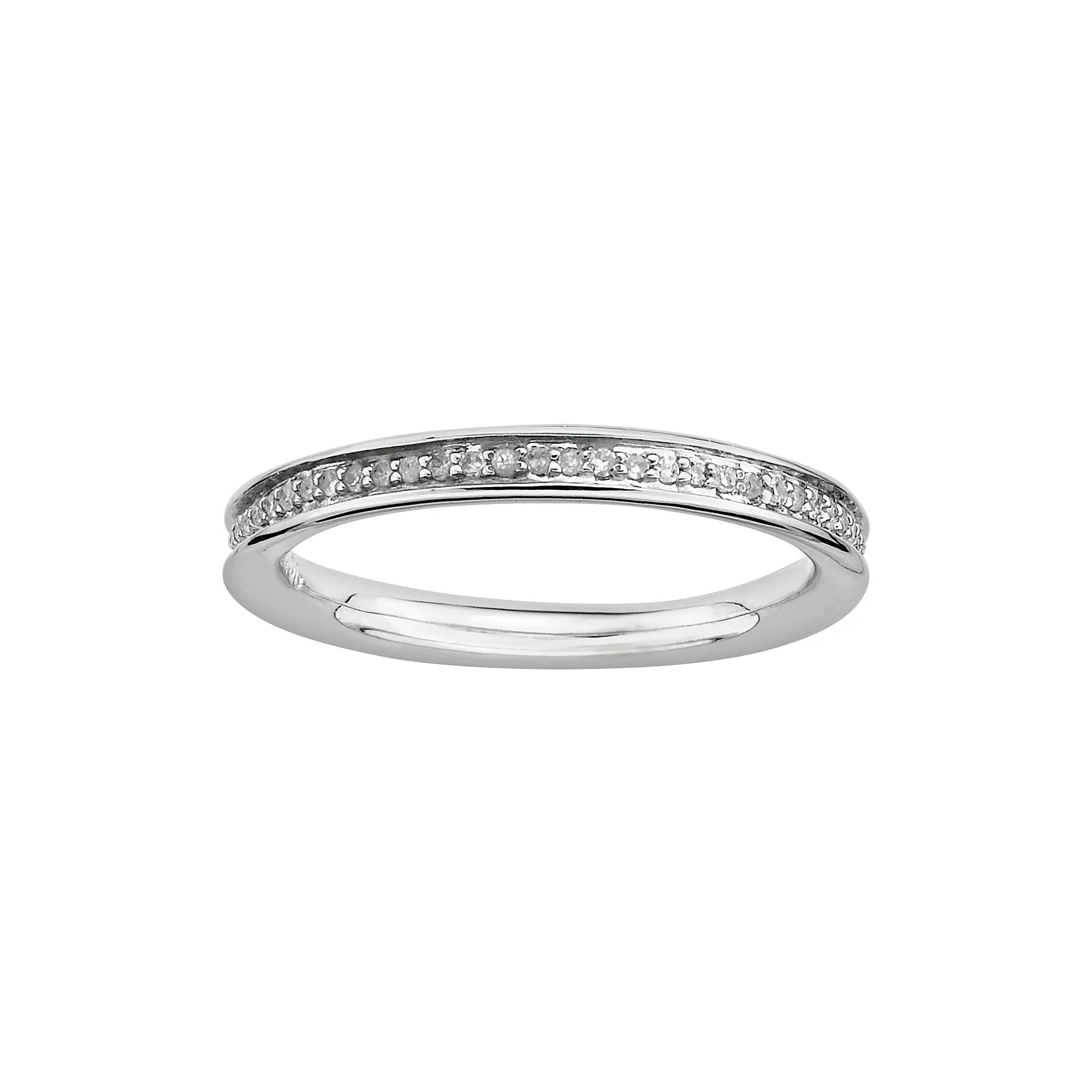 Stacks & Stones Sterling Silver 1/5-ct. T.W. Diamond Stack Ring, Women's, Size: 6 Product Image