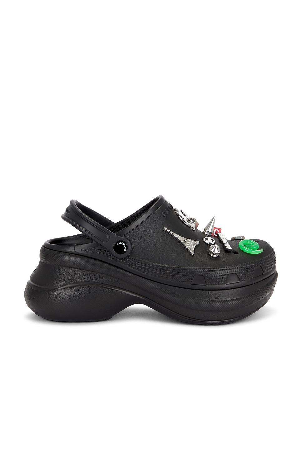 BALENCIAGA Platform Sandals Embellished Ventilation Holes In Black Product Image