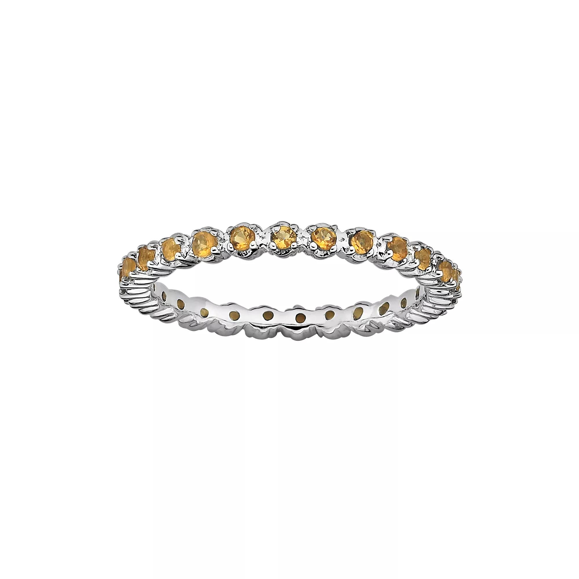 Stacks & Stones Sterling Silver Citrine Stack Ring, Women's, Size: 8 Product Image
