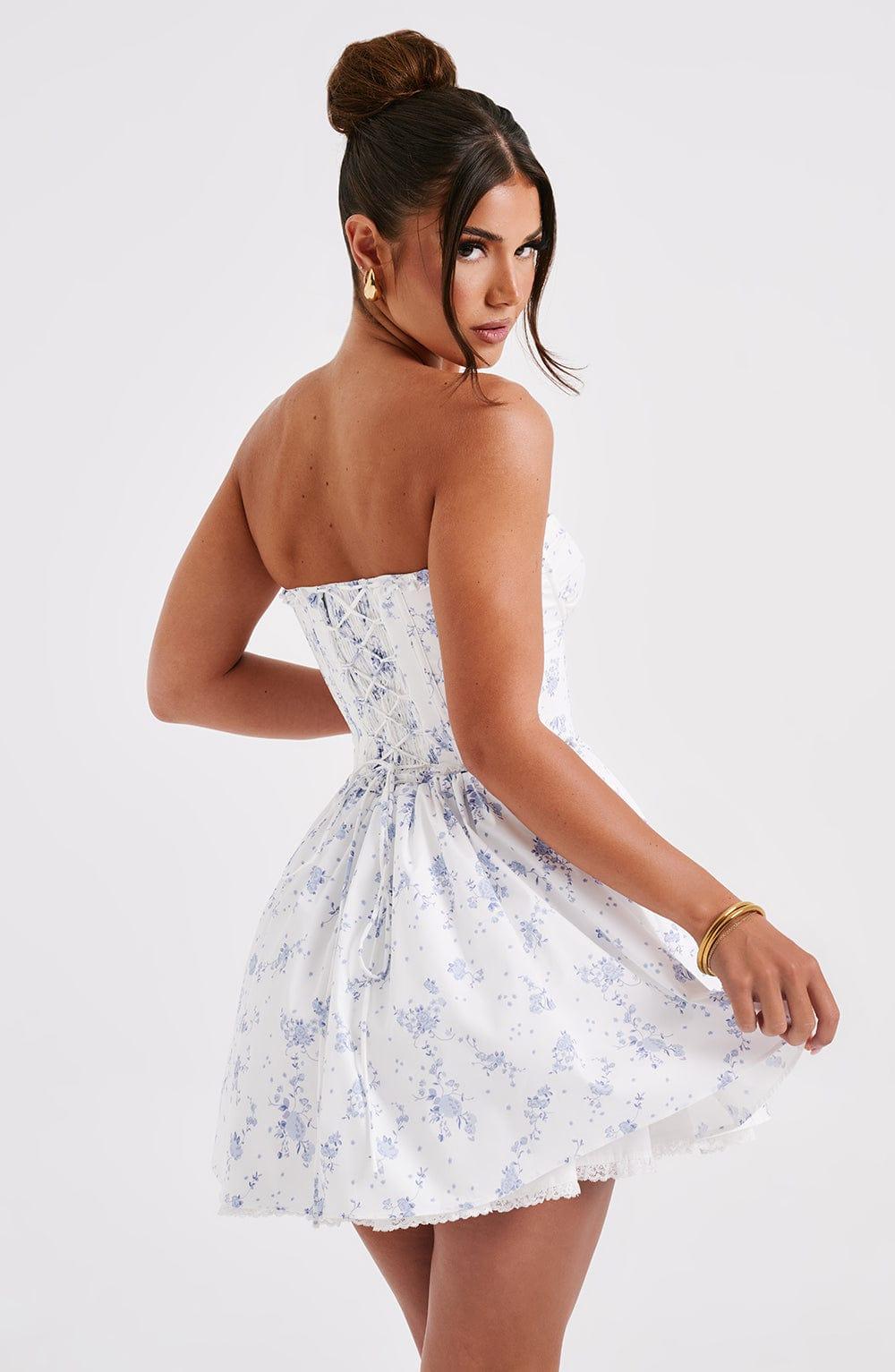 Maeve Mini Dress - Blue Ditsy Print Product Image