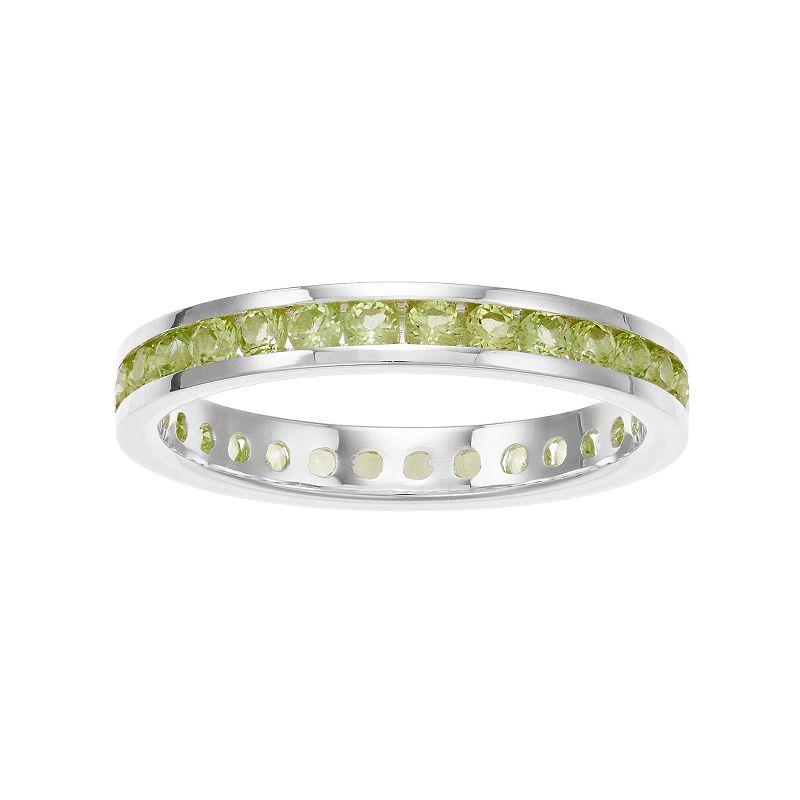 Traditions Jewelry Company Sterling Silver Channel-Set Peridot Birthstone Ring, Women's,  Product Image