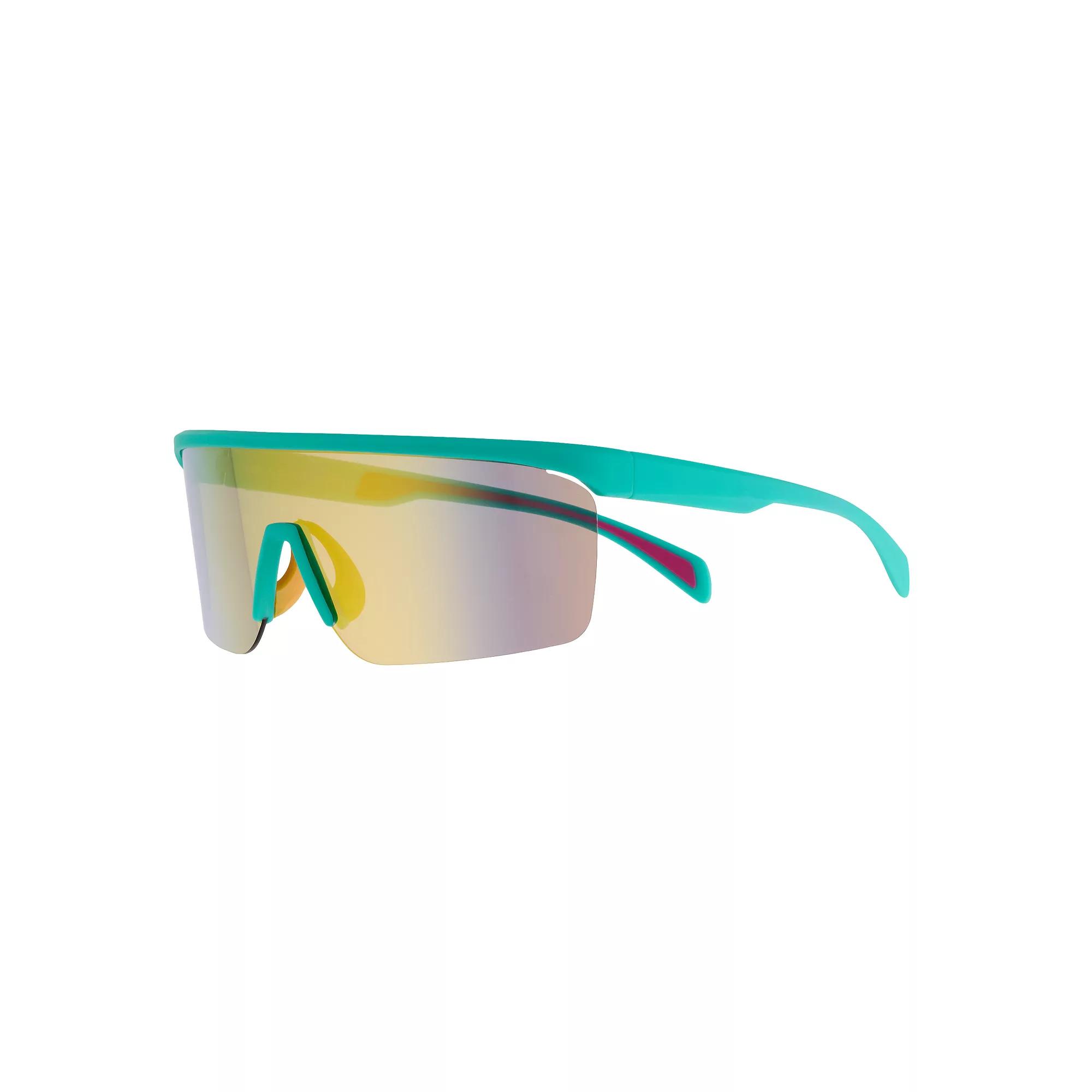 Men's Cali Blue Shield With Red Mirror Lens Sunglasses, Black Product Image