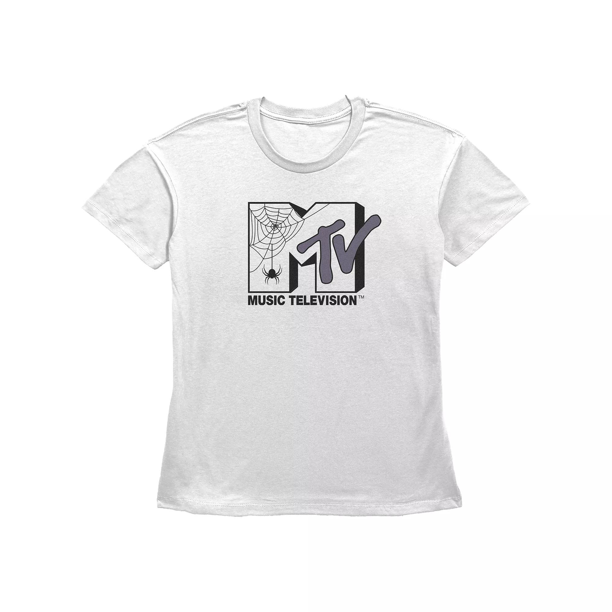 Women's MTV Spider Halloween Logo Graphic Tee, Size: XXL, White Product Image