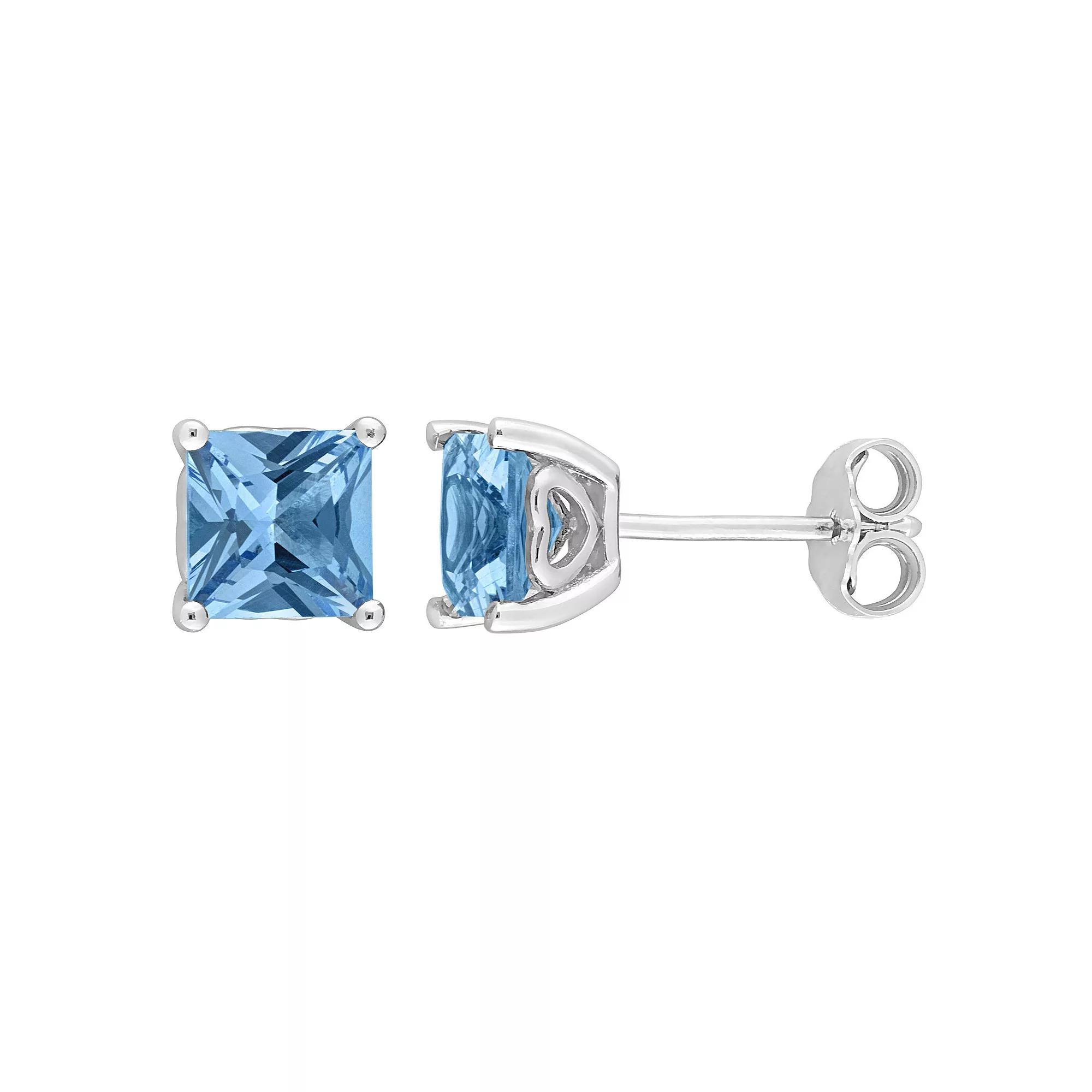Stella Grace Sterling Silver & Gemstone Stud Earrings, Women's, Created Blue Spinel Product Image