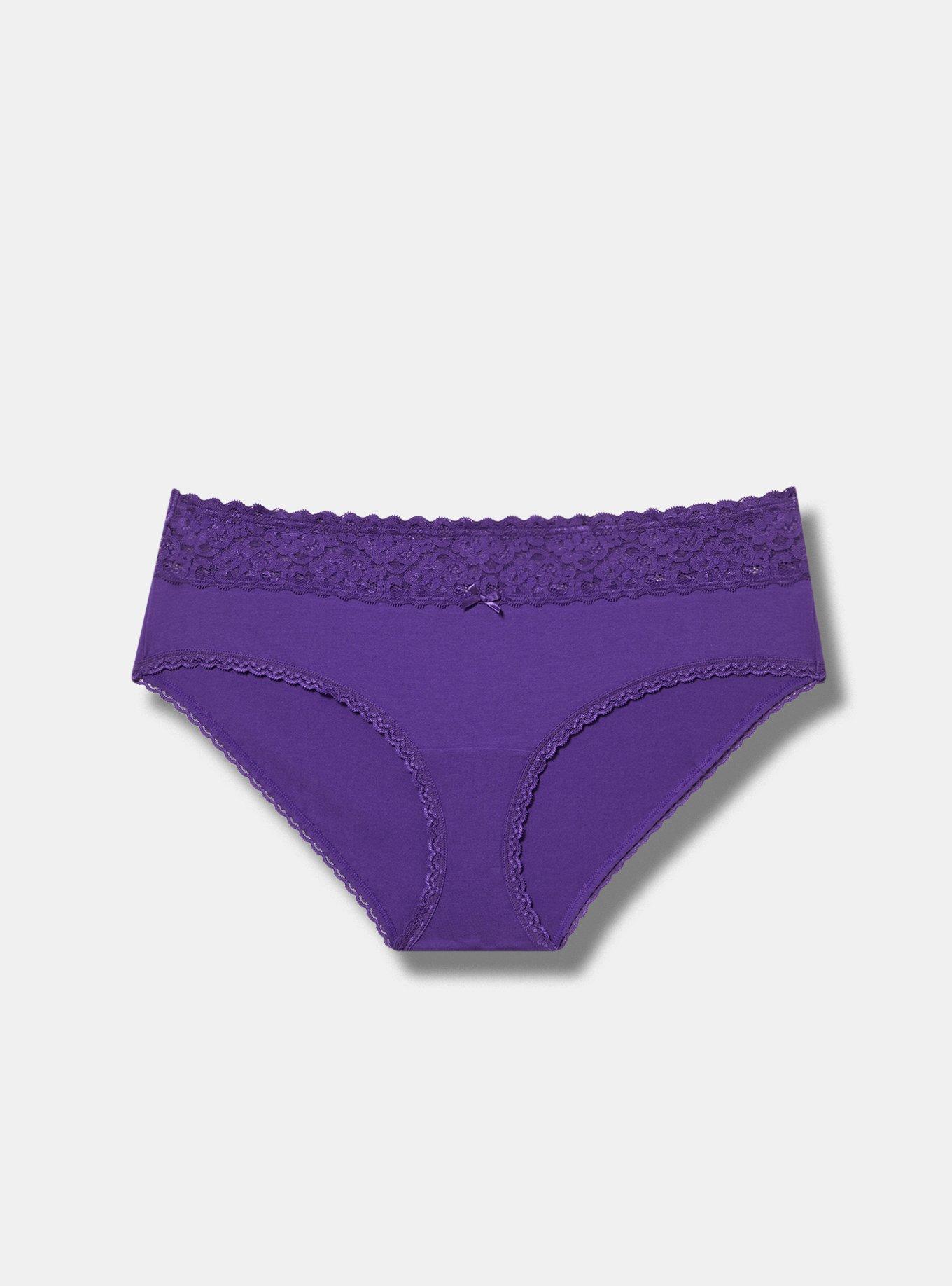 Cotton Mid-Rise Hipster Lace Trim Panty Product Image