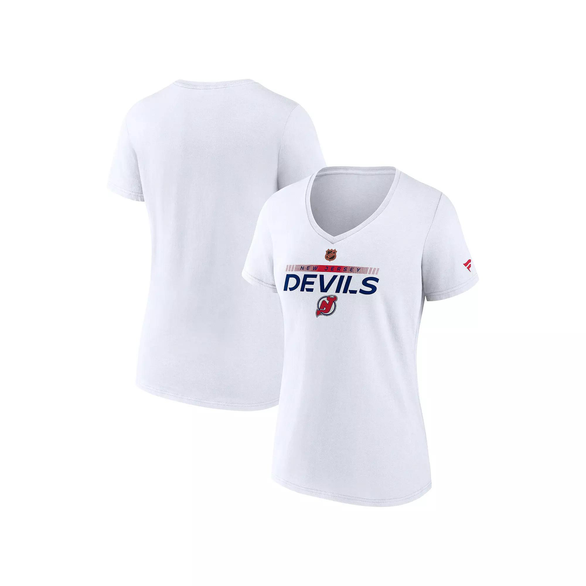 Women's Fanatics White New Jersey Devils Special Edition V-Neck T-Shirt,  Product Image