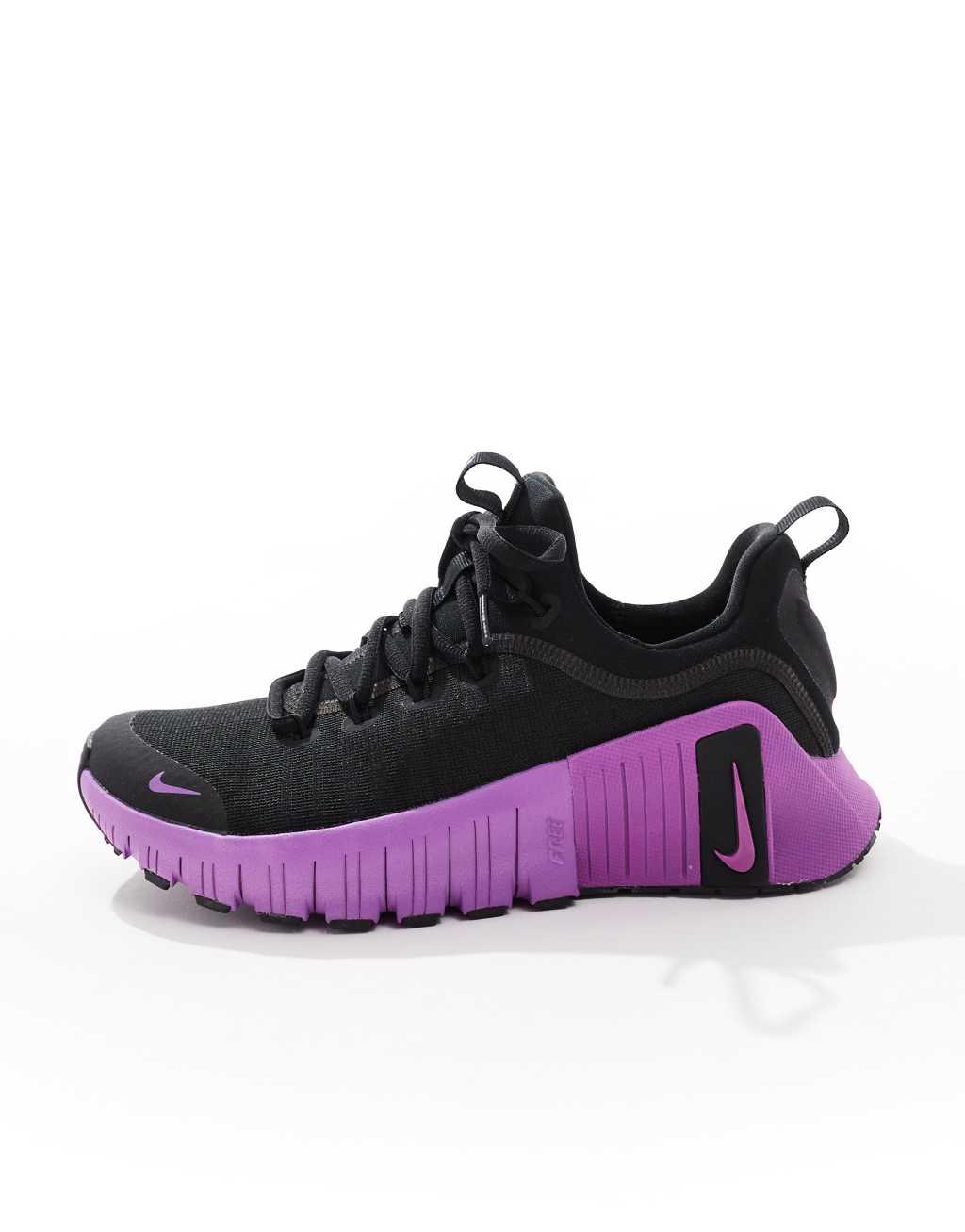 Nike Training Free Metcon 6 sneakers in black and purple  Product Image