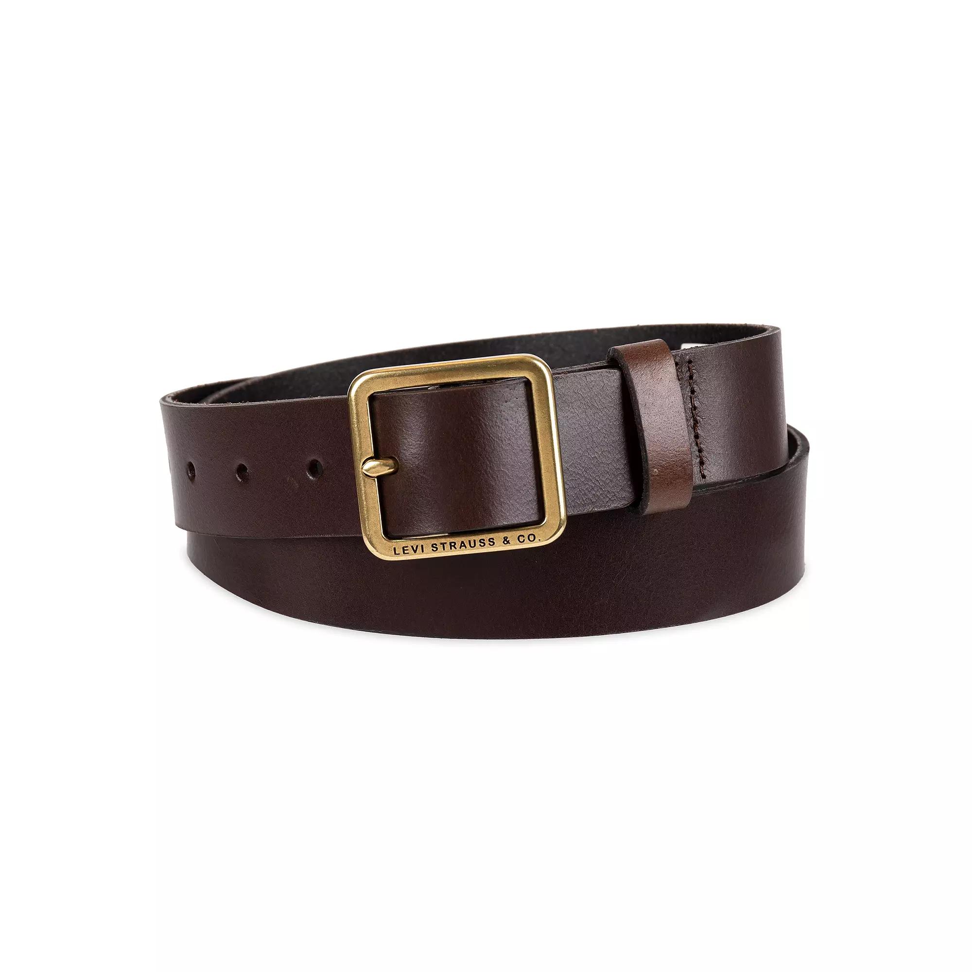 Women's & Plus Levi's® Square Center Bar Buckle Leather Belt,  Product Image
