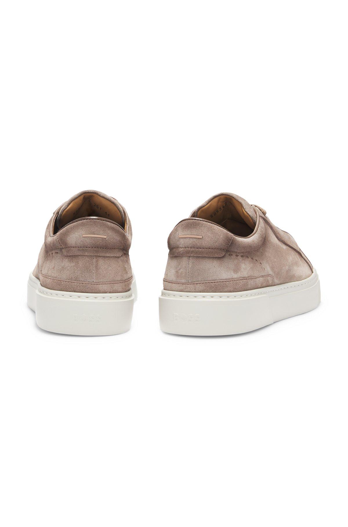 BOSS - Gary low-top trainers in suede - Khaki Product Image