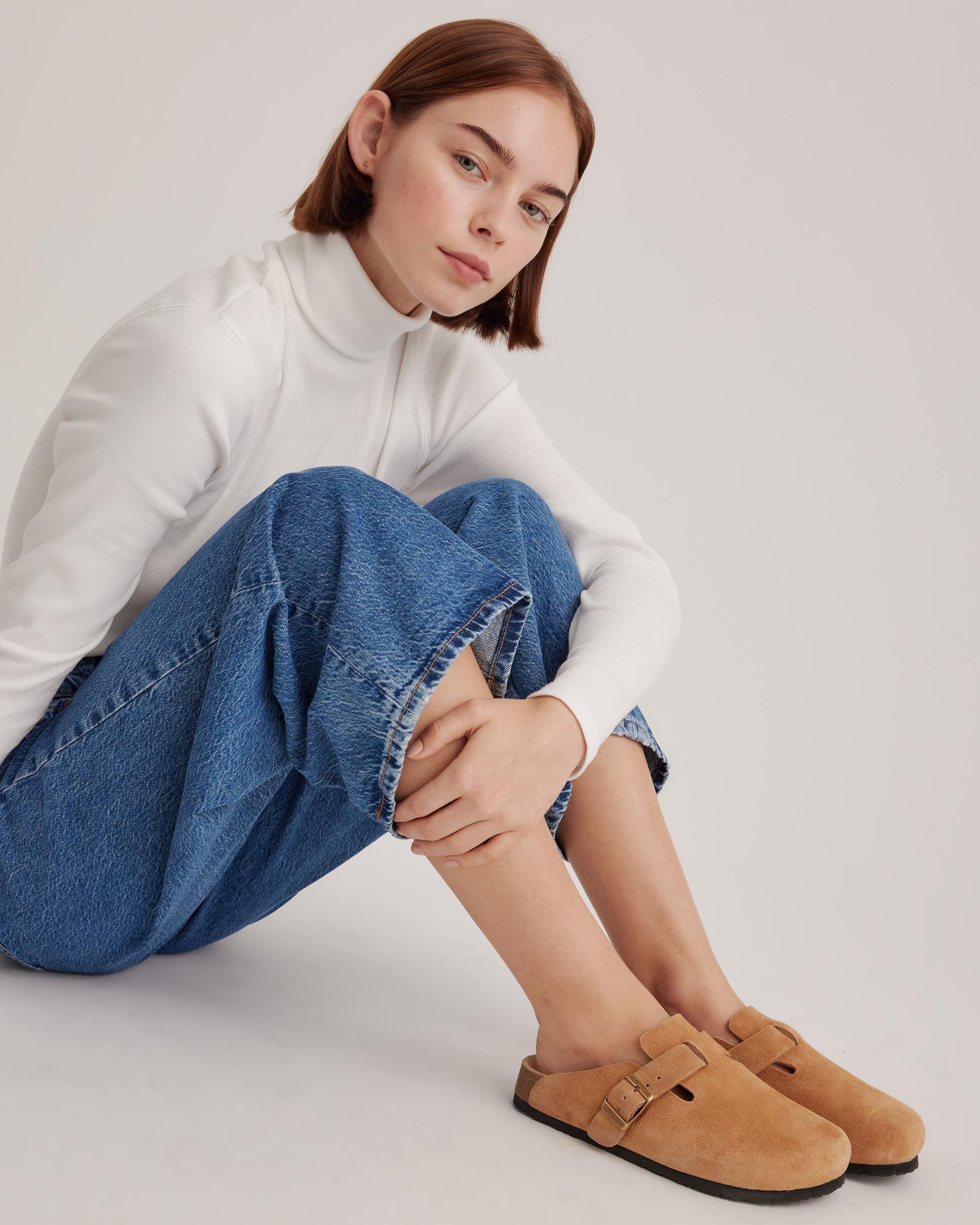 Quince | Women's Water Repellent Suede Clog Mule Leather Product Image