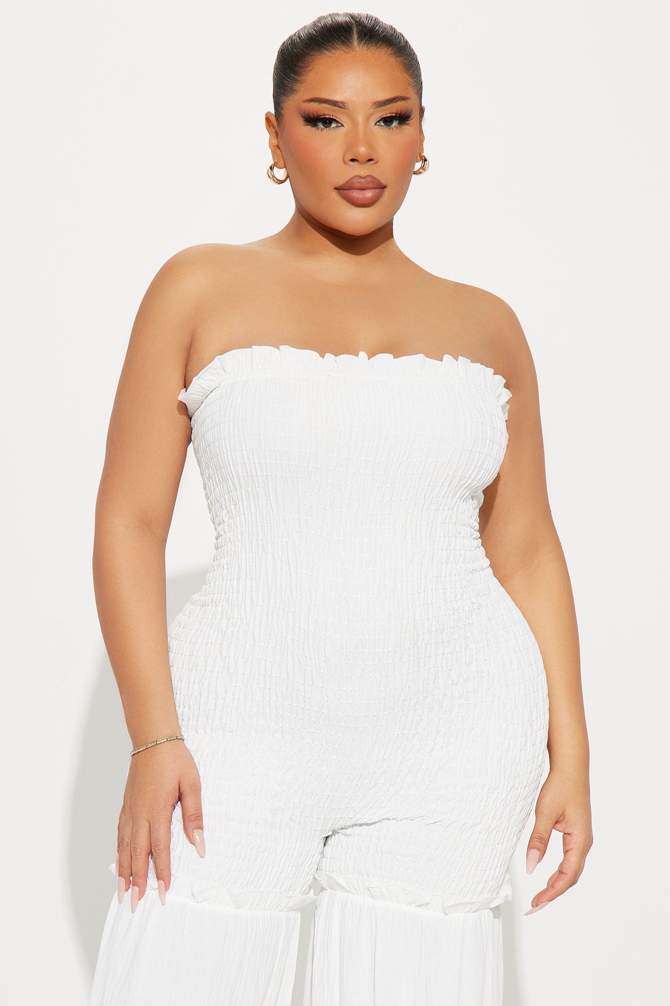 Lunaria Smocked Jumpsuit - White Product Image