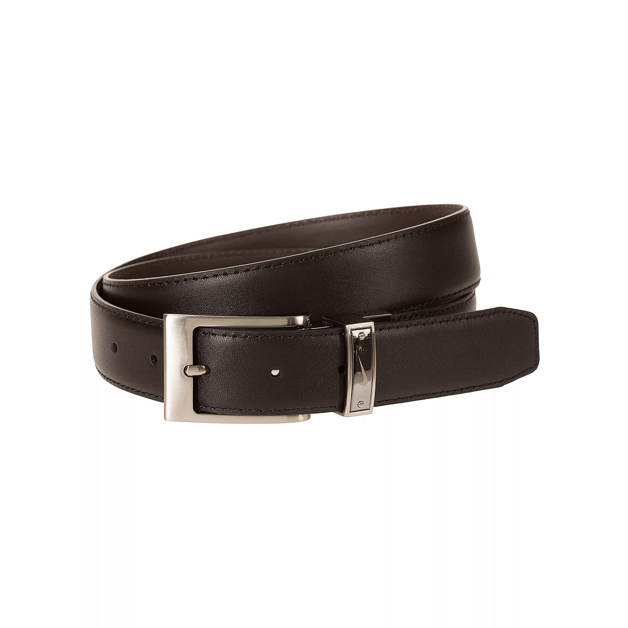 Men's Nike Black & Brown Reversible Leather Belt, Size: 42, Black Brown Product Image