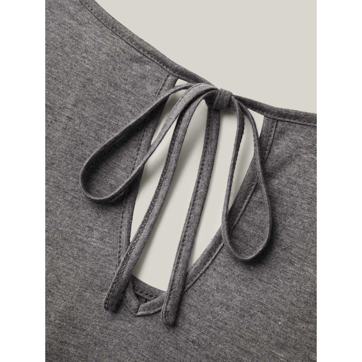 Plus Size DarkGray Supersoft Very Stretchy Back Tie Jumpsuit Women Sleeveless U-neck Everyday-Casual Loose Jumpsuits BloomChic 26/4X Product Image