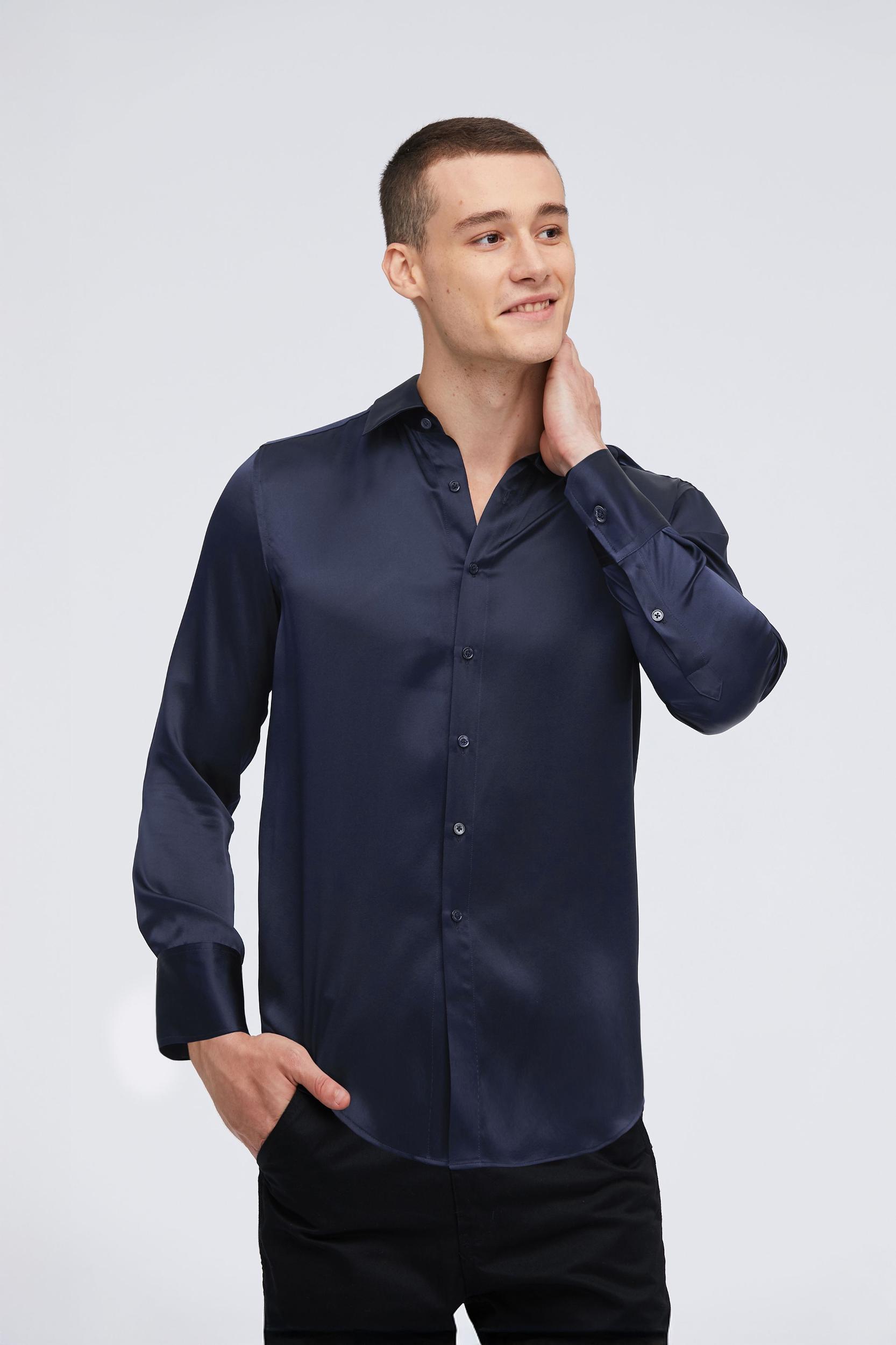 Mulberry Silk Basic Mens Shirt Product Image