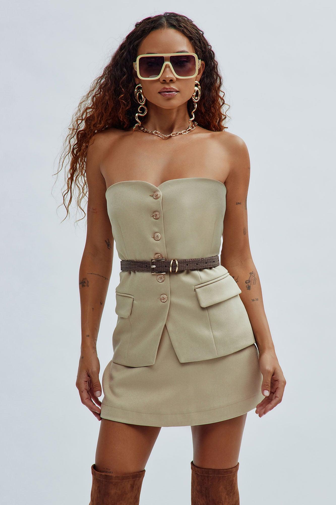 Emery Skort Set - Taupe Product Image