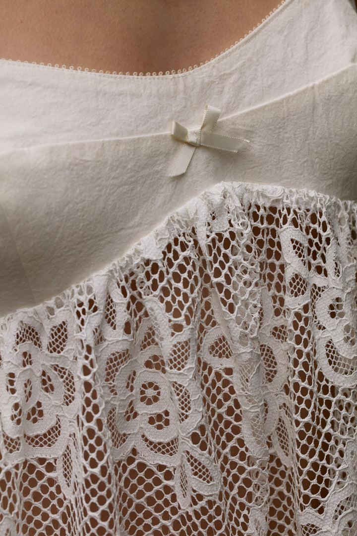 Sonnet Lace Babydoll Set — White Product Image