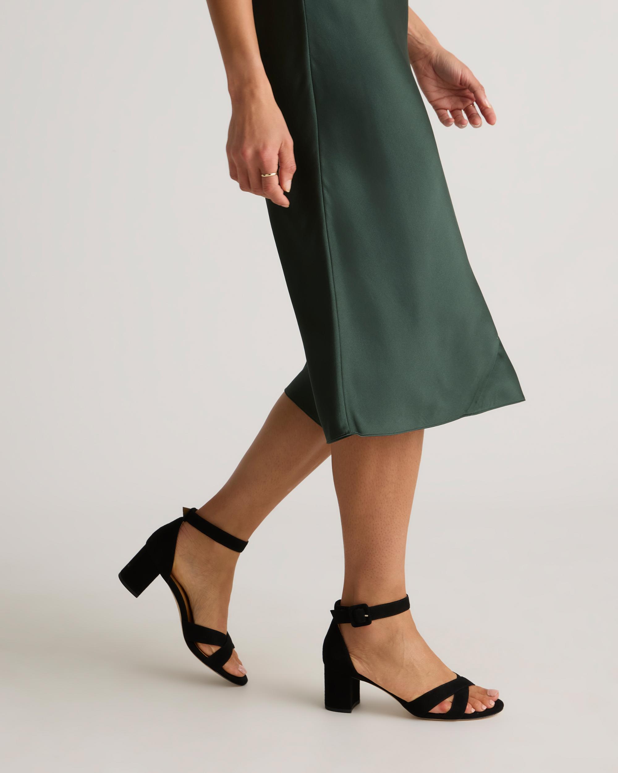 Quince | Women's Italian Leather Crisscross Block Heel Sandal Product Image