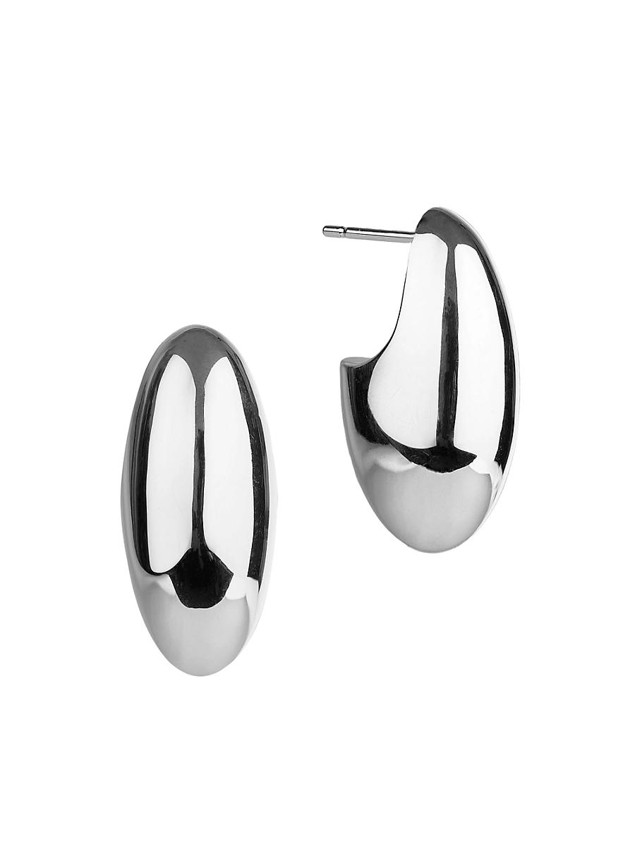 Womens Pebble Sterling Silver Drop Earrings Product Image