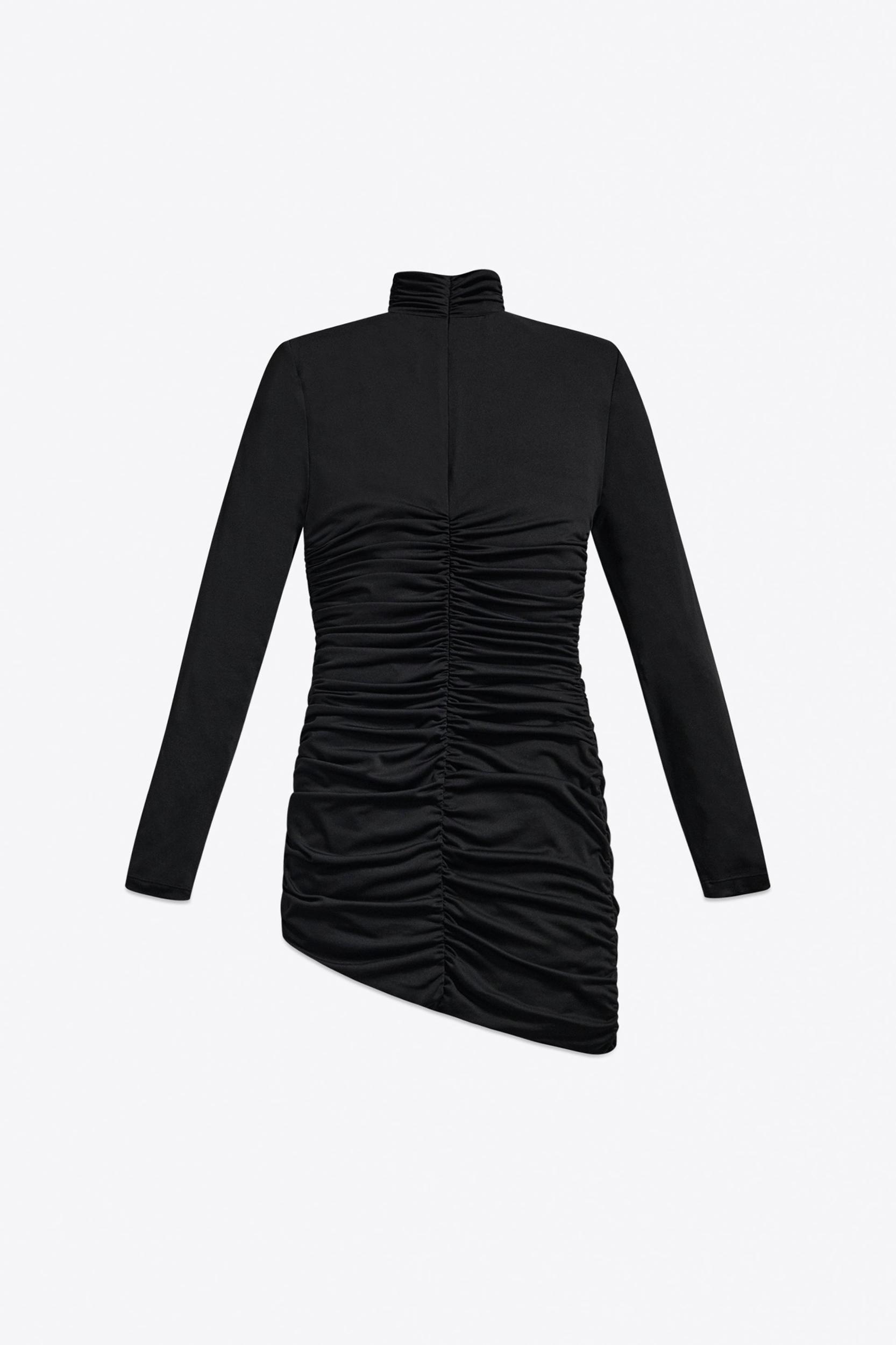 Crystal Cluster Draped Long Sleeve Mini Dress Product Image