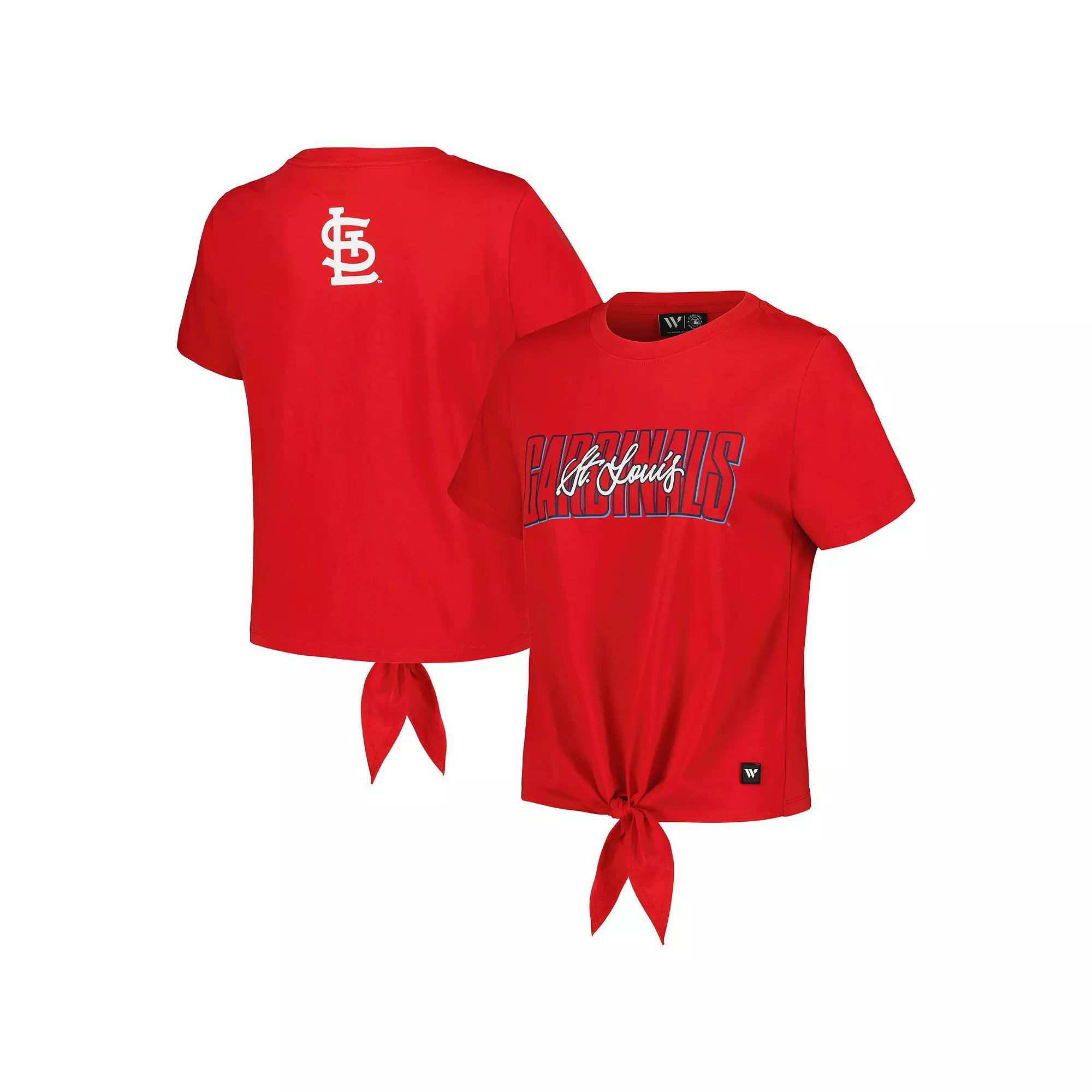 Women's The Wild Collective Red St. Louis Cardinals Twist Front T-Shirt, Size: Small Product Image