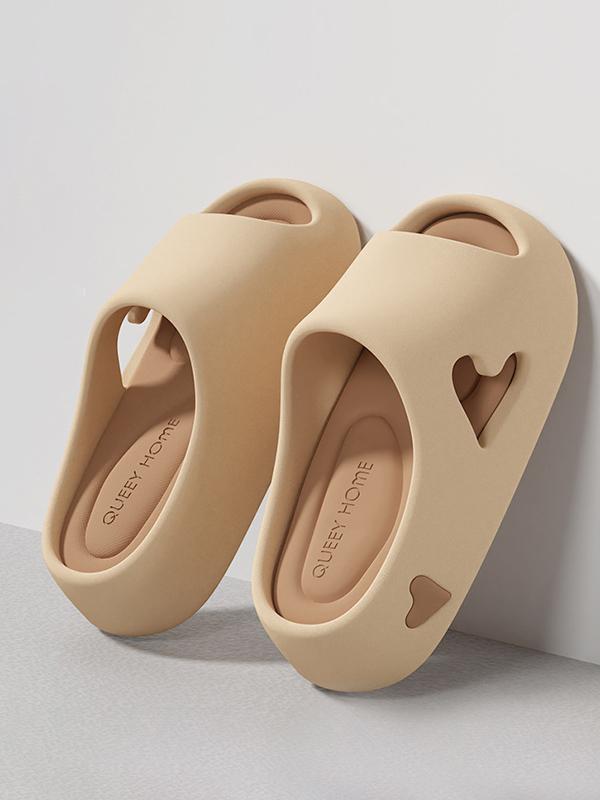 Contrast Color Hollow Open Toe Platform Shoes Slippers Product Image