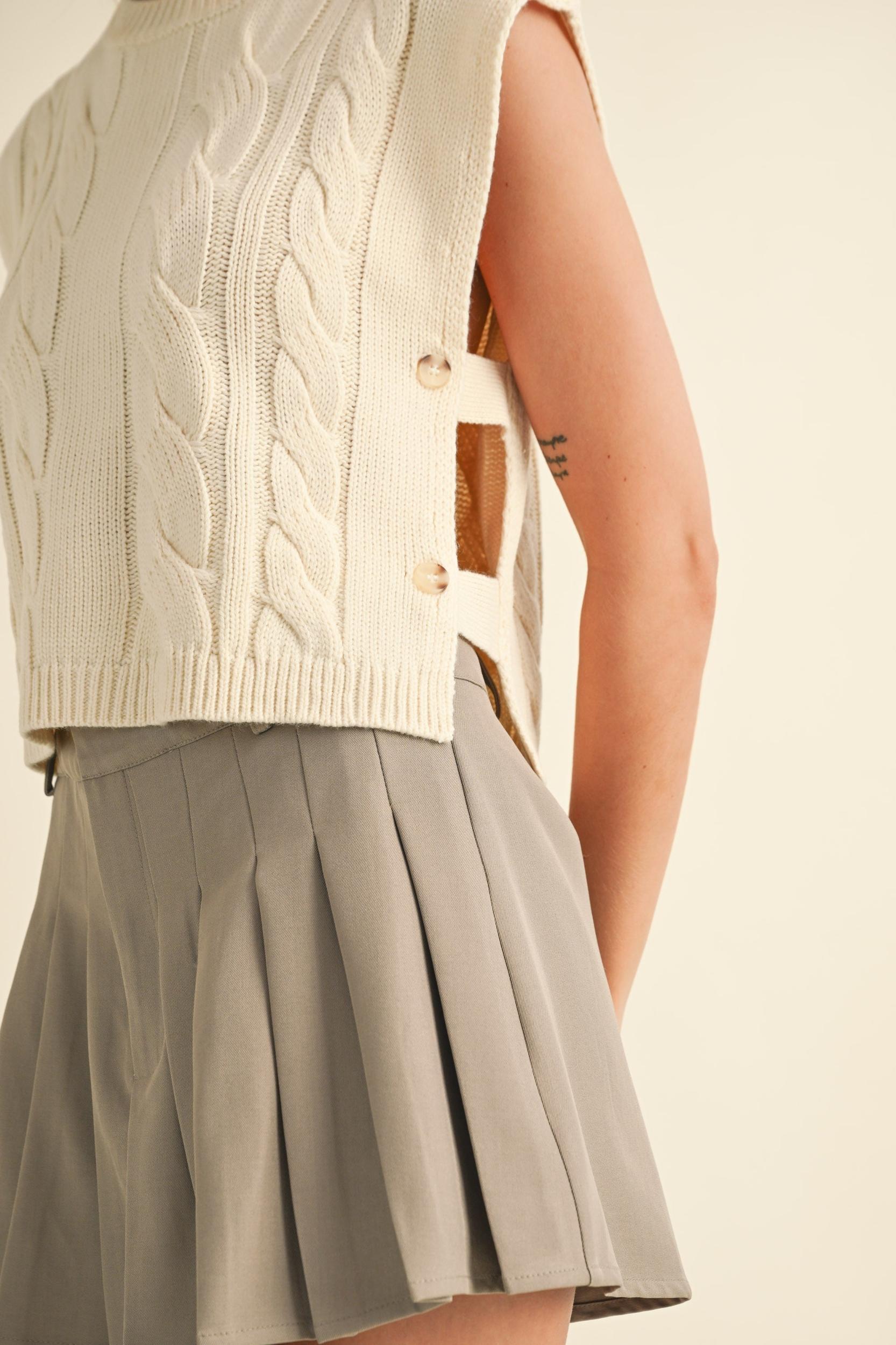 Cable Knit Open Side Vest Product Image