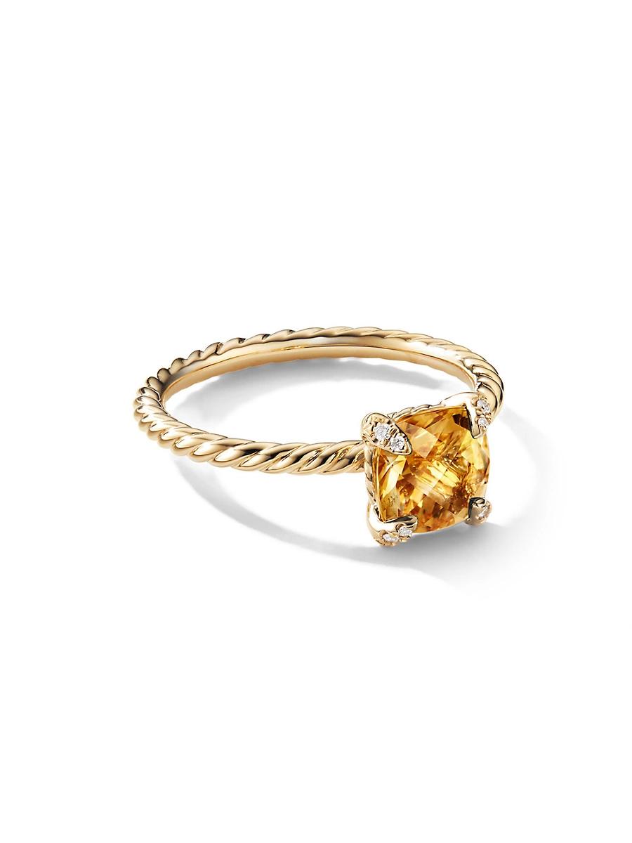 Womens Chatelaine Ring in 18K Yellow Gold with Pav Diamonds Product Image