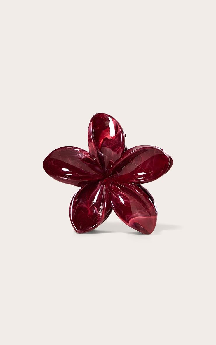 Burgundy Lily Flower Hair Clip Product Image