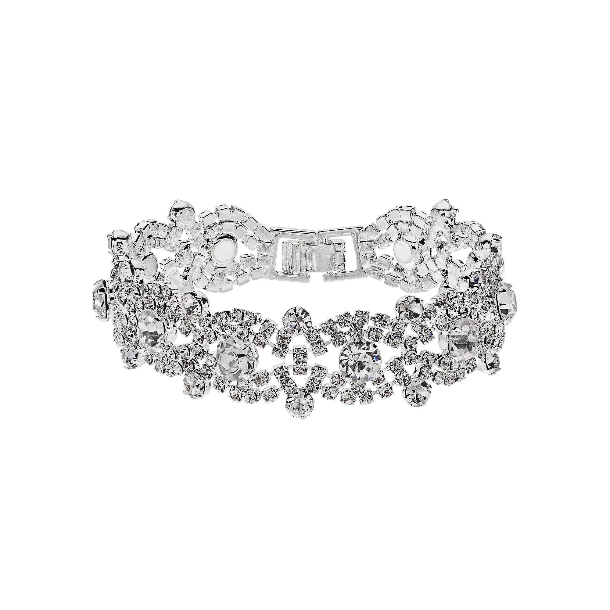 Vieste Rhinestone Bracelet, Women's, Clear Product Image
