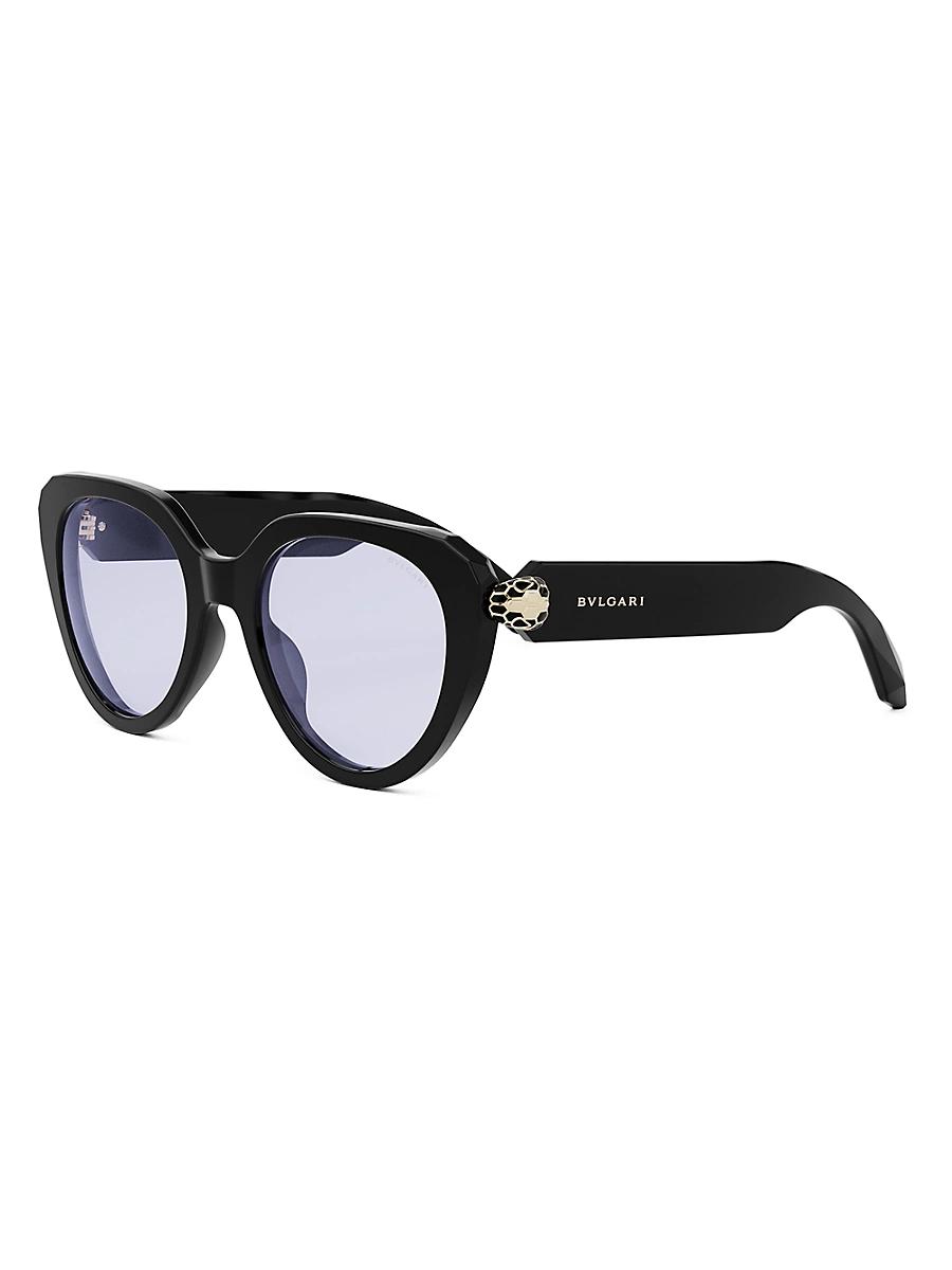Womens Serpenti 51MM Cat-Eye Blue Block Glasses Product Image