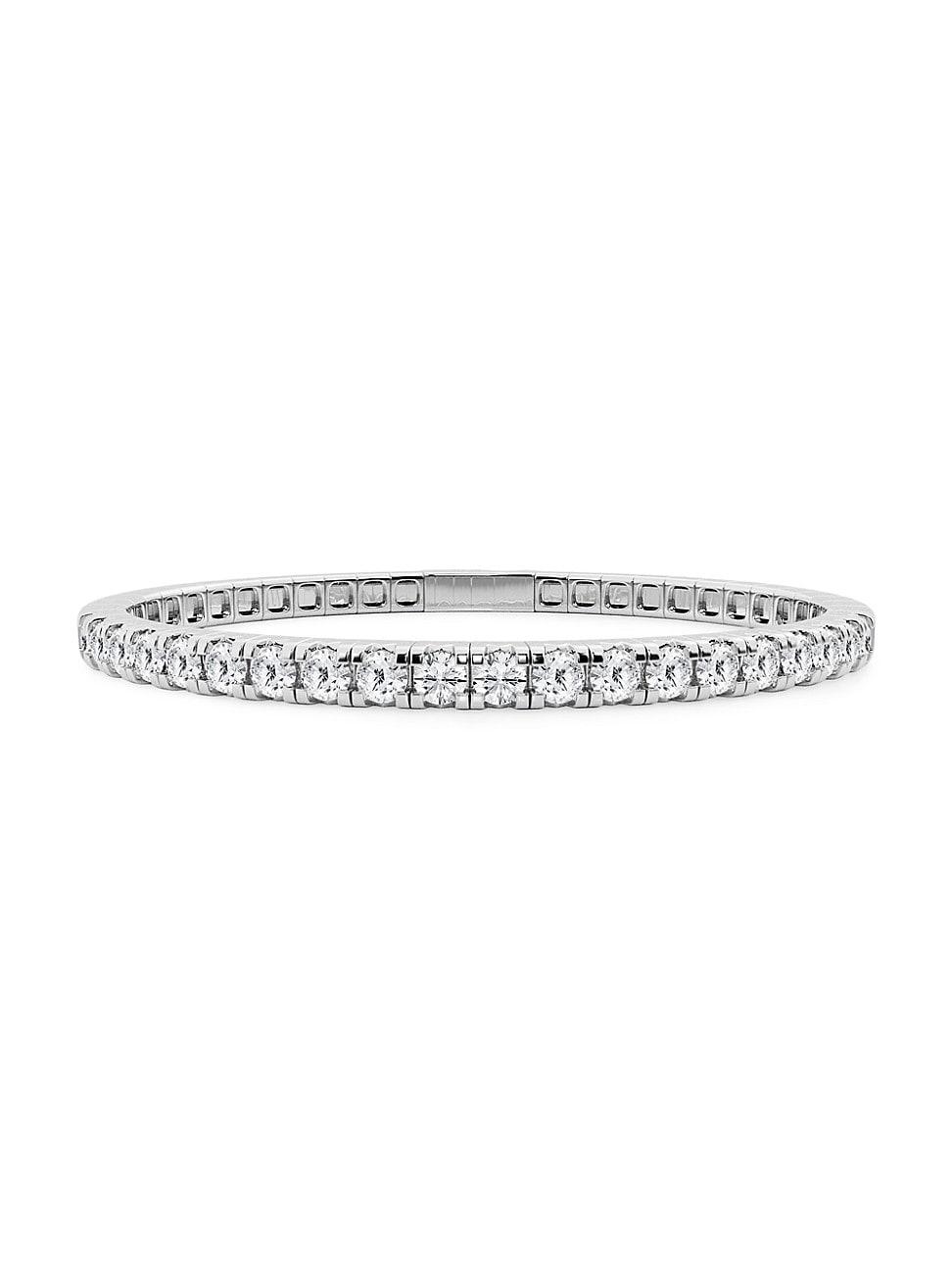 Womens 14K White Gold & Round Lab-Grown Diamond Flexible Tennis Bangle/1.00-10.00 TCW Product Image