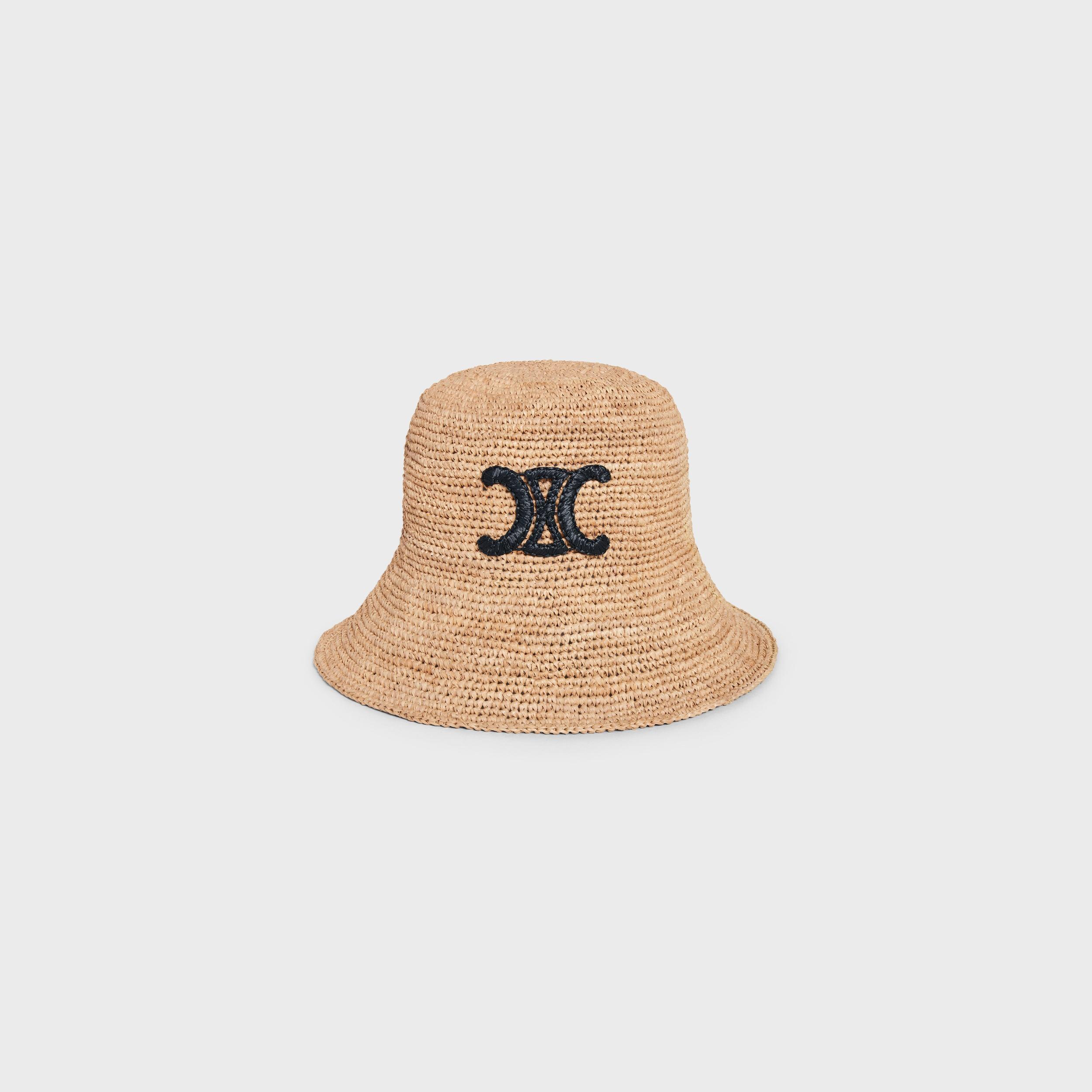 triomphe bucket hat in raffia Product Image