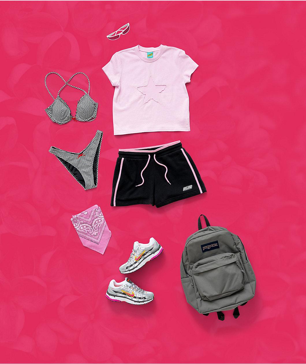 Damsel Rosie Black & White Gingham High Leg Bikini Bottom Product Image