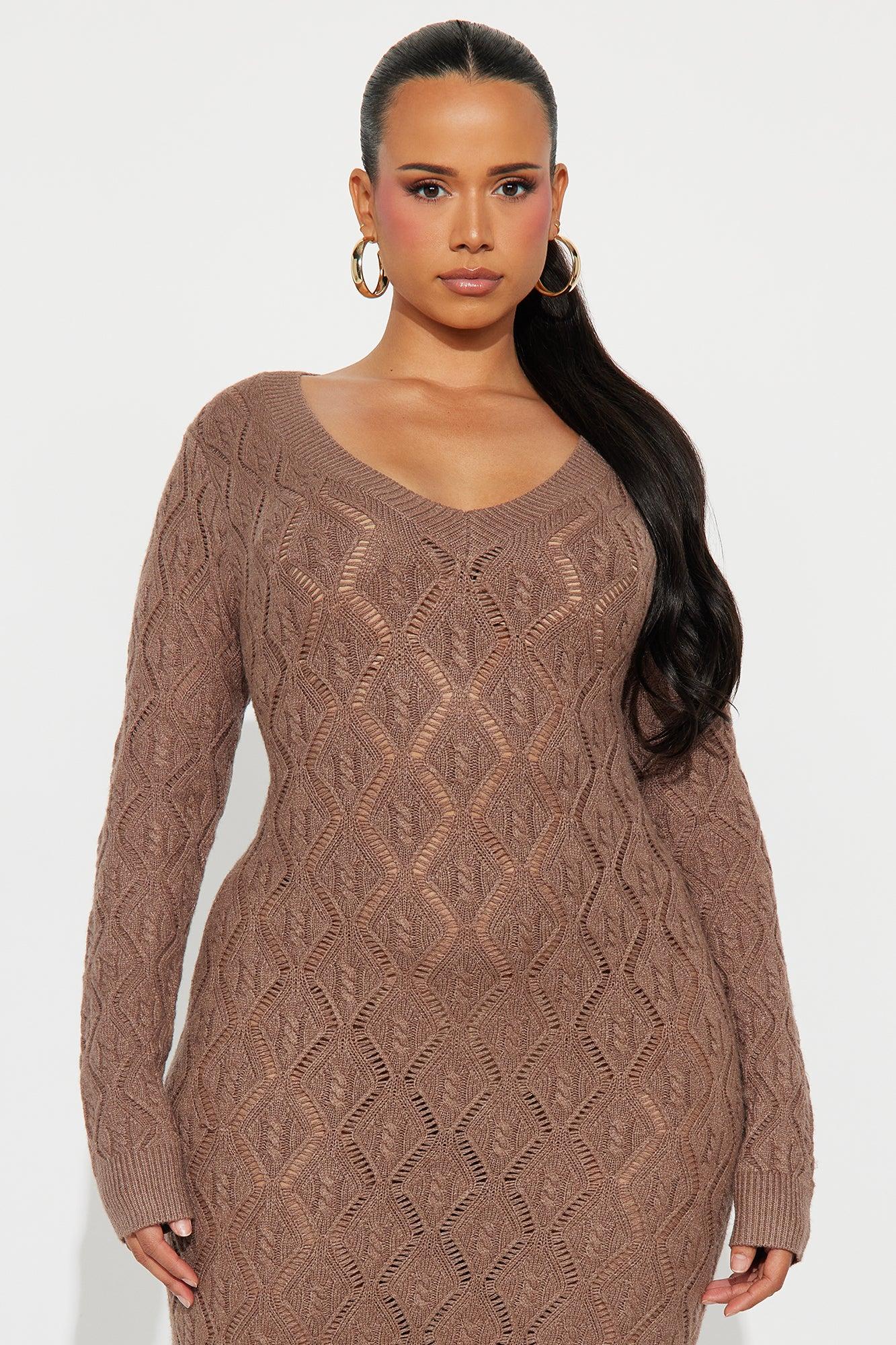 Oriana Sweater Maxi Dress - Brown Female Product Image