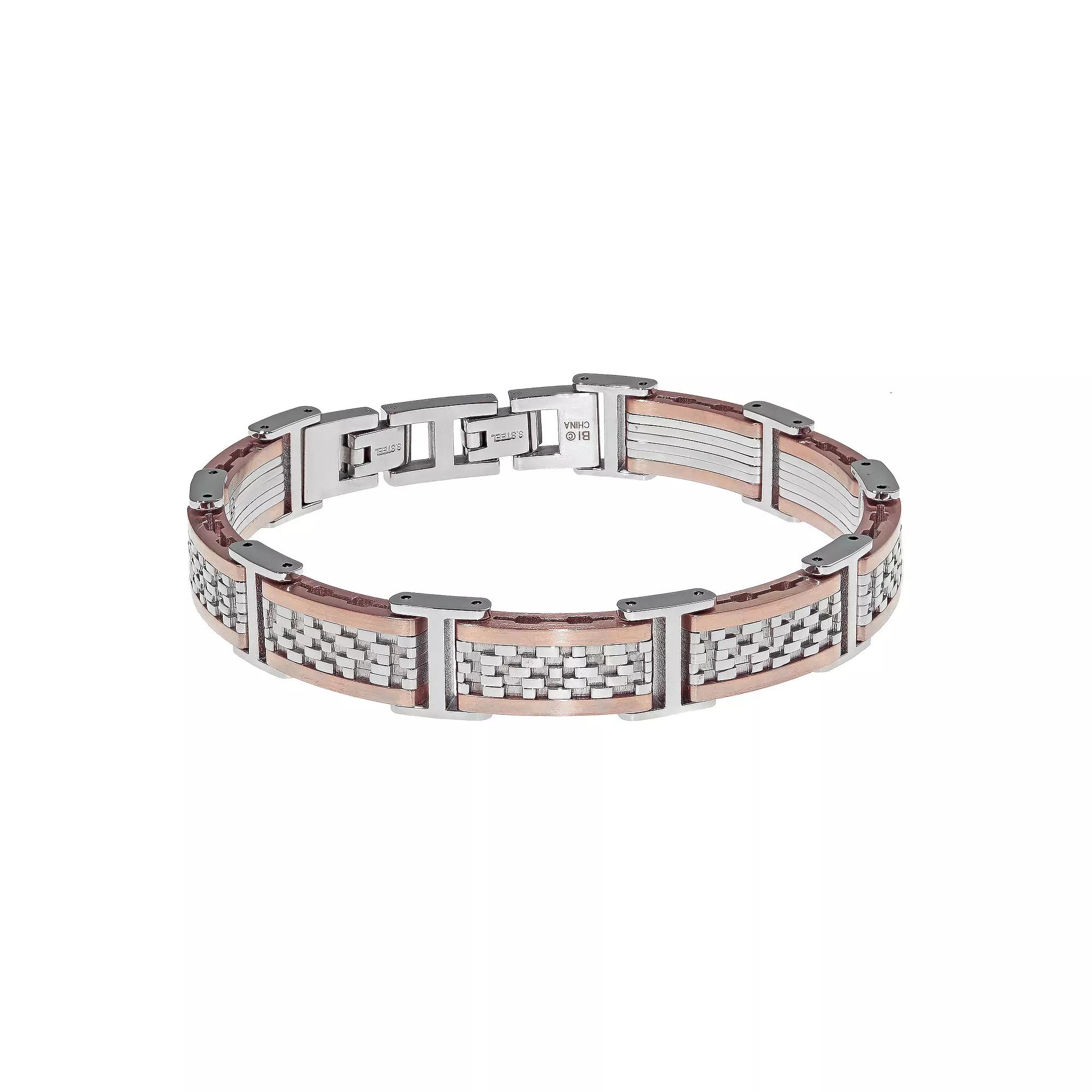 Men's LYNX Two Tone Stainless Steel Bracelet, Size: 8.5" Product Image