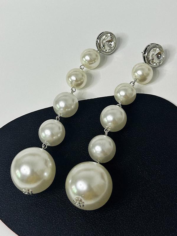 Beaded Geometric Shiny Earrings Accessories Product Image