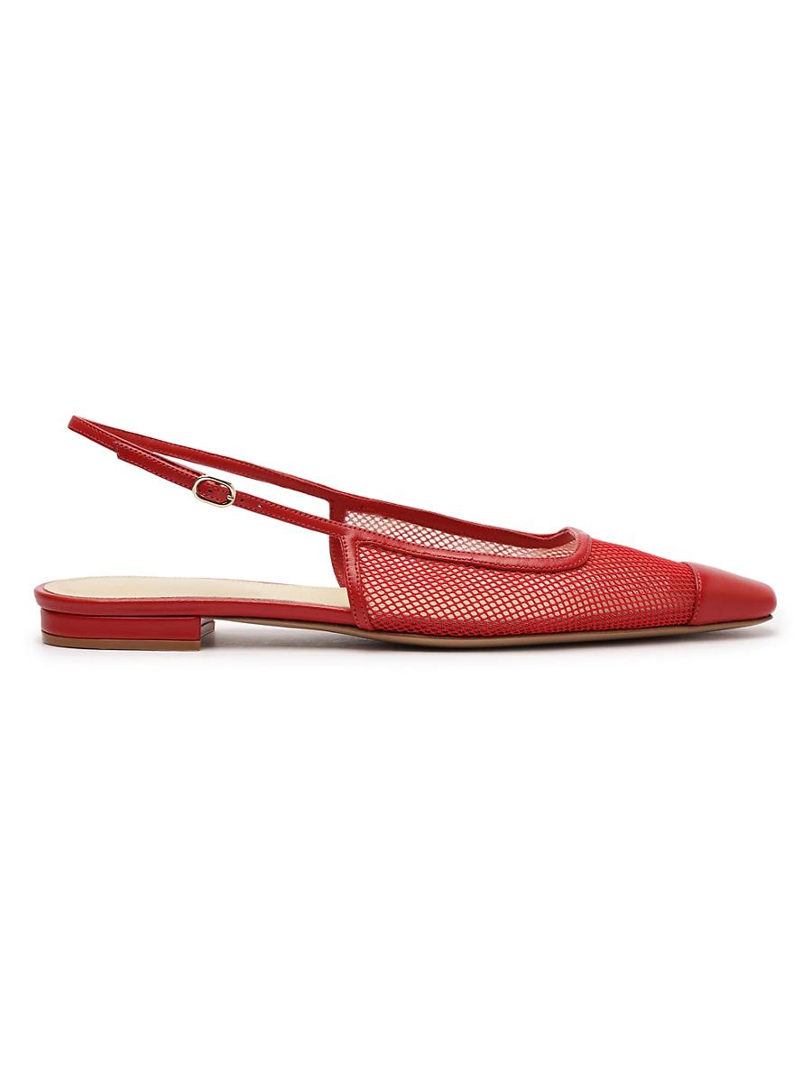 Womens Olivia Mesh & Leather Slingback Flats Product Image