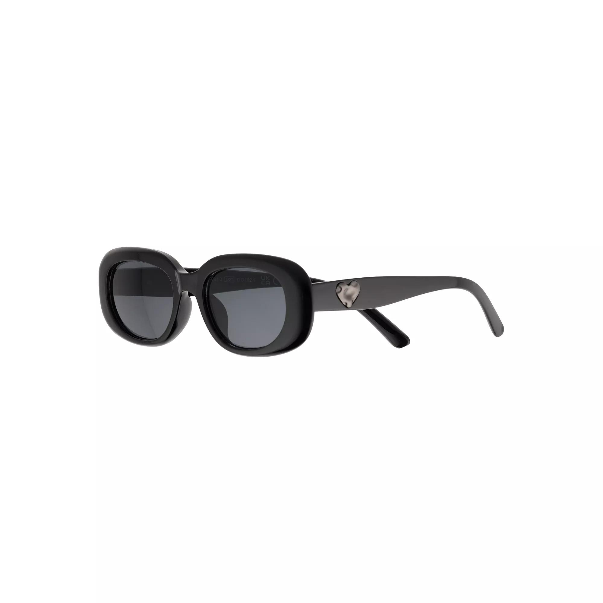 Women's Cali Blue Plastic Oval Sunglasses, Black Product Image