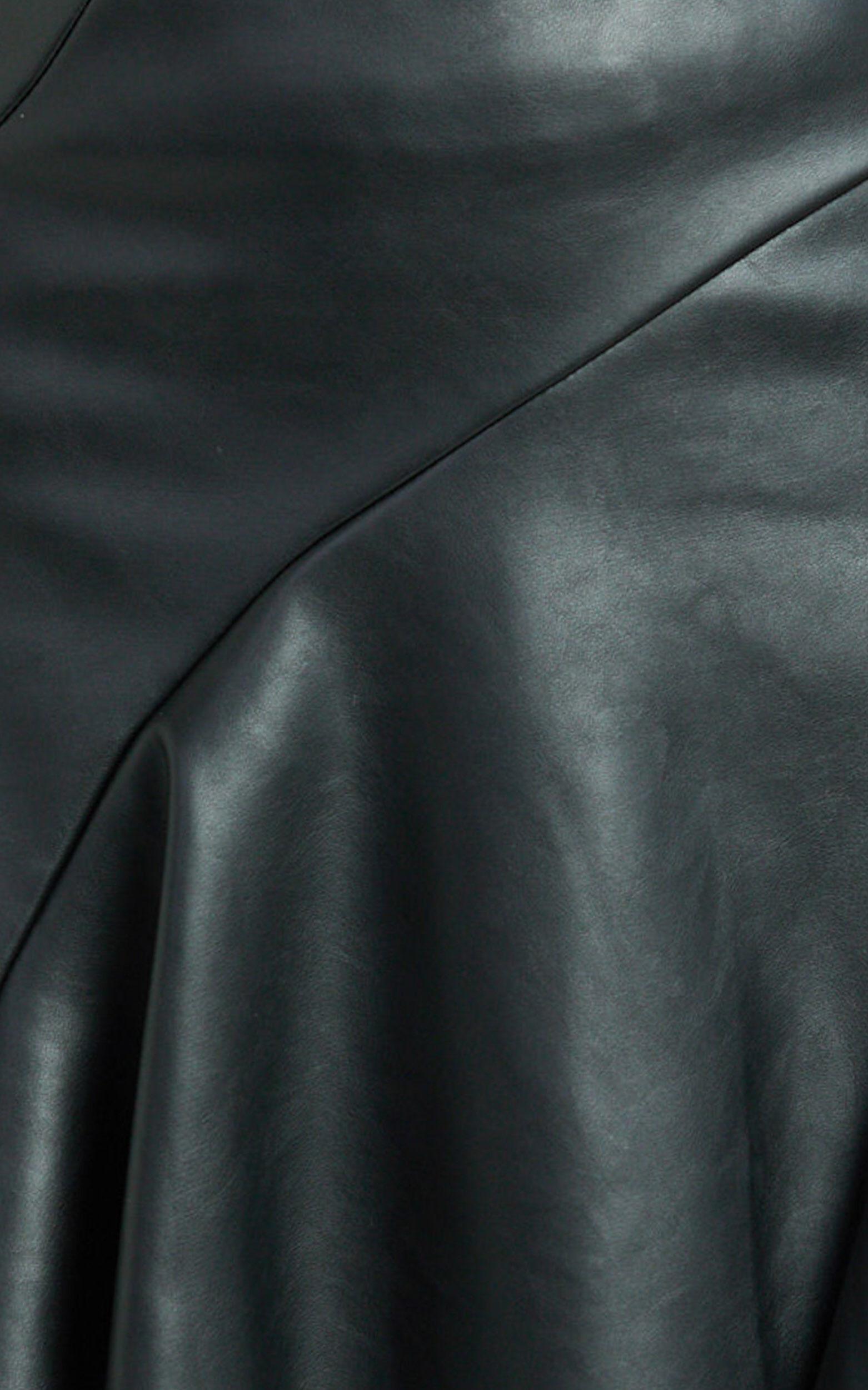 Gwen Mini Skirt - Circular Cut Panel Fit And Flare Skirt in Black Product Image