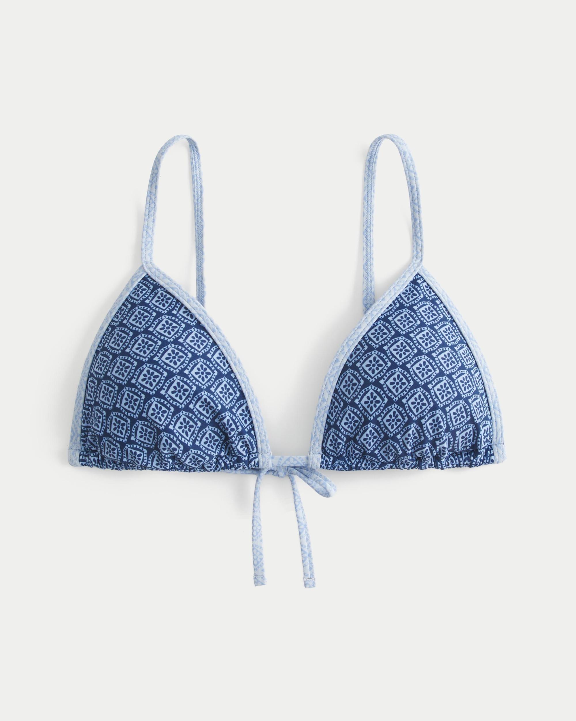 Embroidered Triangle Bikini Top Product Image