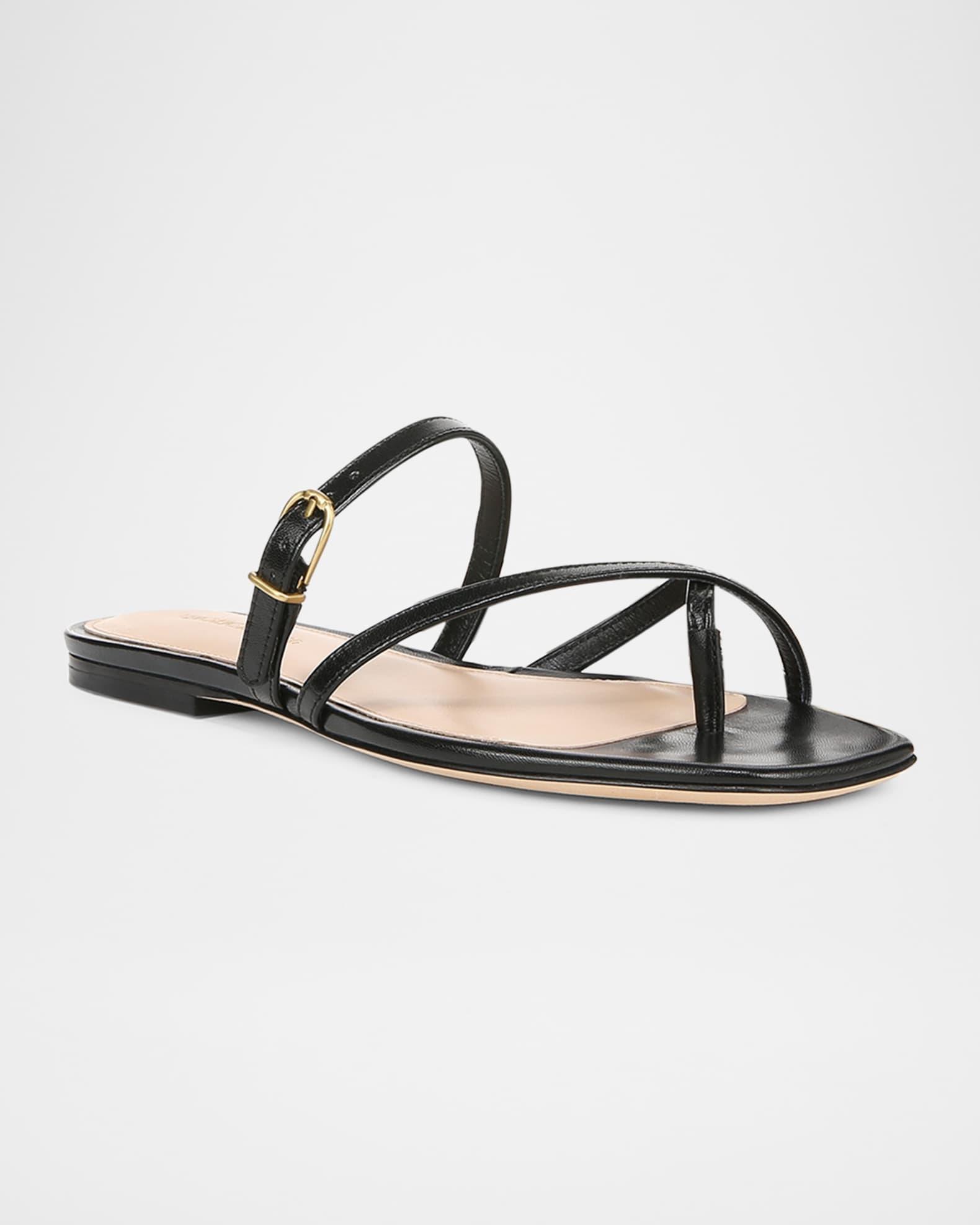 Marthe Crisscross Buckle Flat Slide Sandals Product Image
