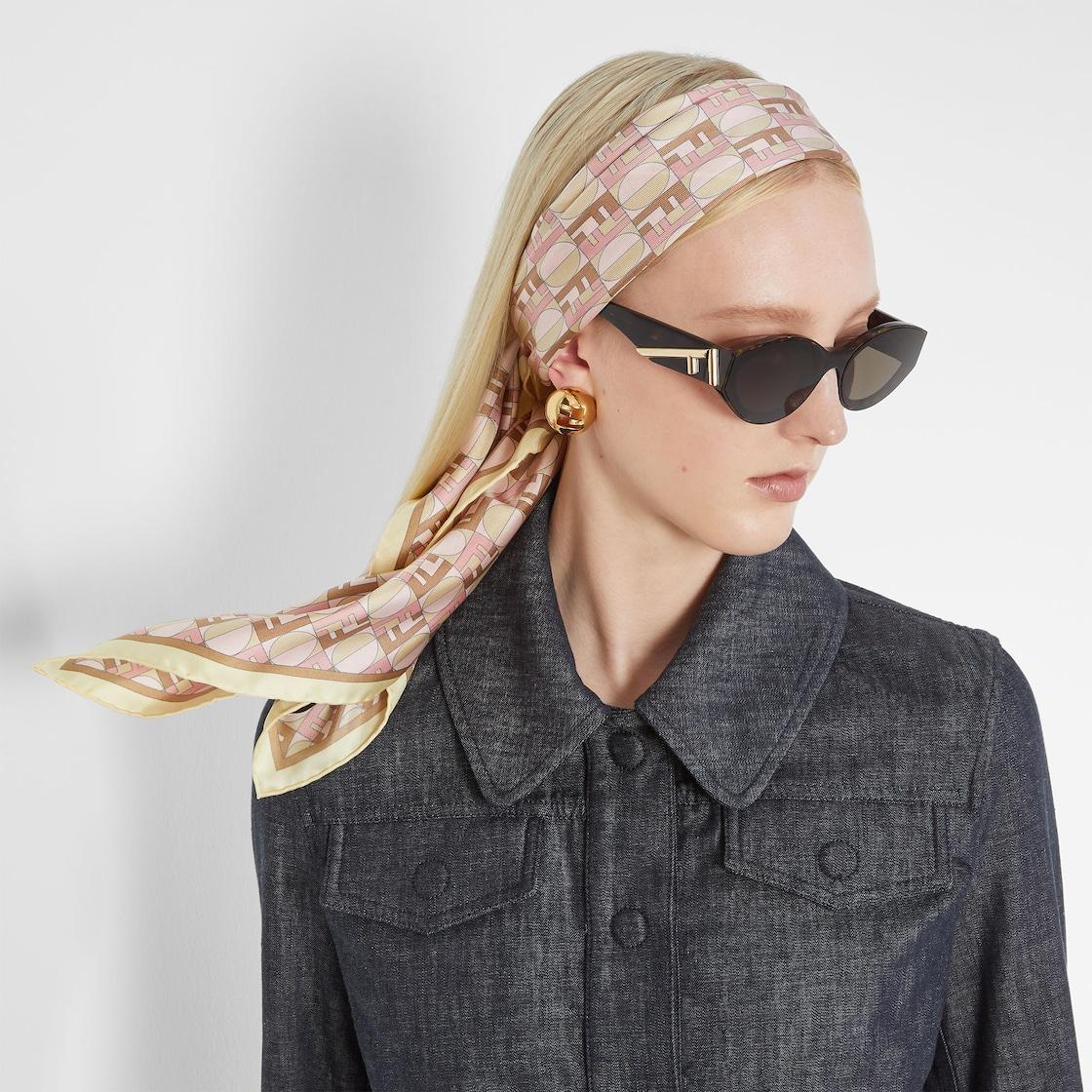 FF FoulardPink Fendi Optical silk foulard Product Image