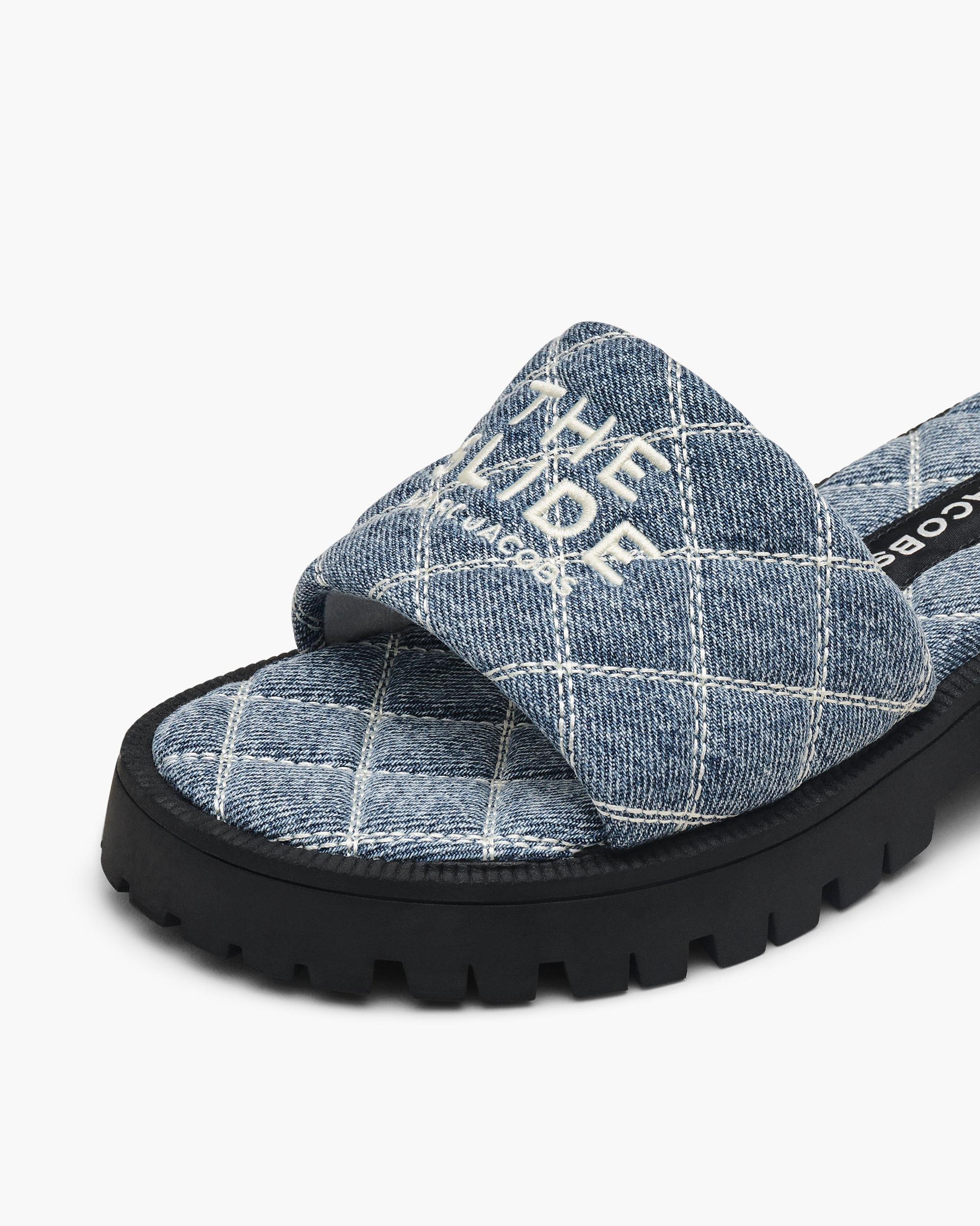 The Quilted Denim Lug Sole Slide Product Image
