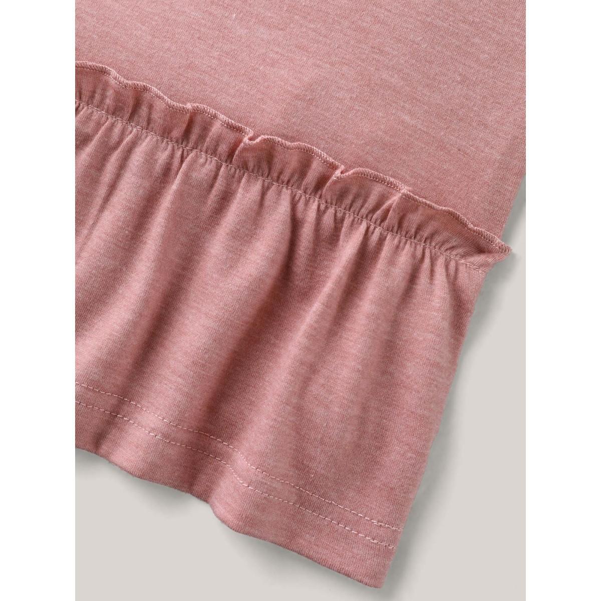 Plus Size Stretchy Heather Hooded Ties T-Shirt Dirtypink Women Gathered Hooded Everyday-Casual T-shirts BloomChic 18-20/2X Product Image