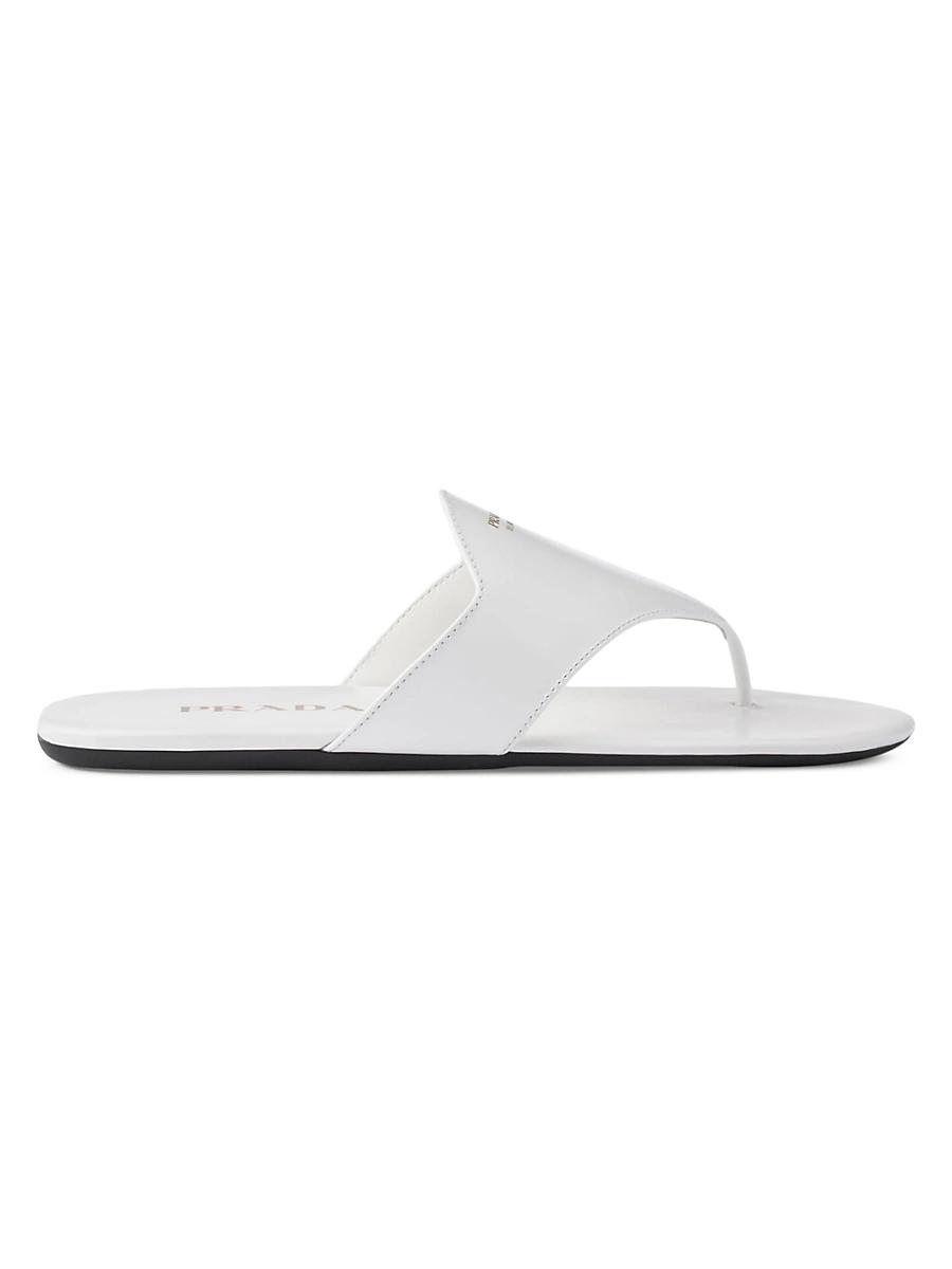 Prada Womens Brushed Leather Thong Sandals Product Image