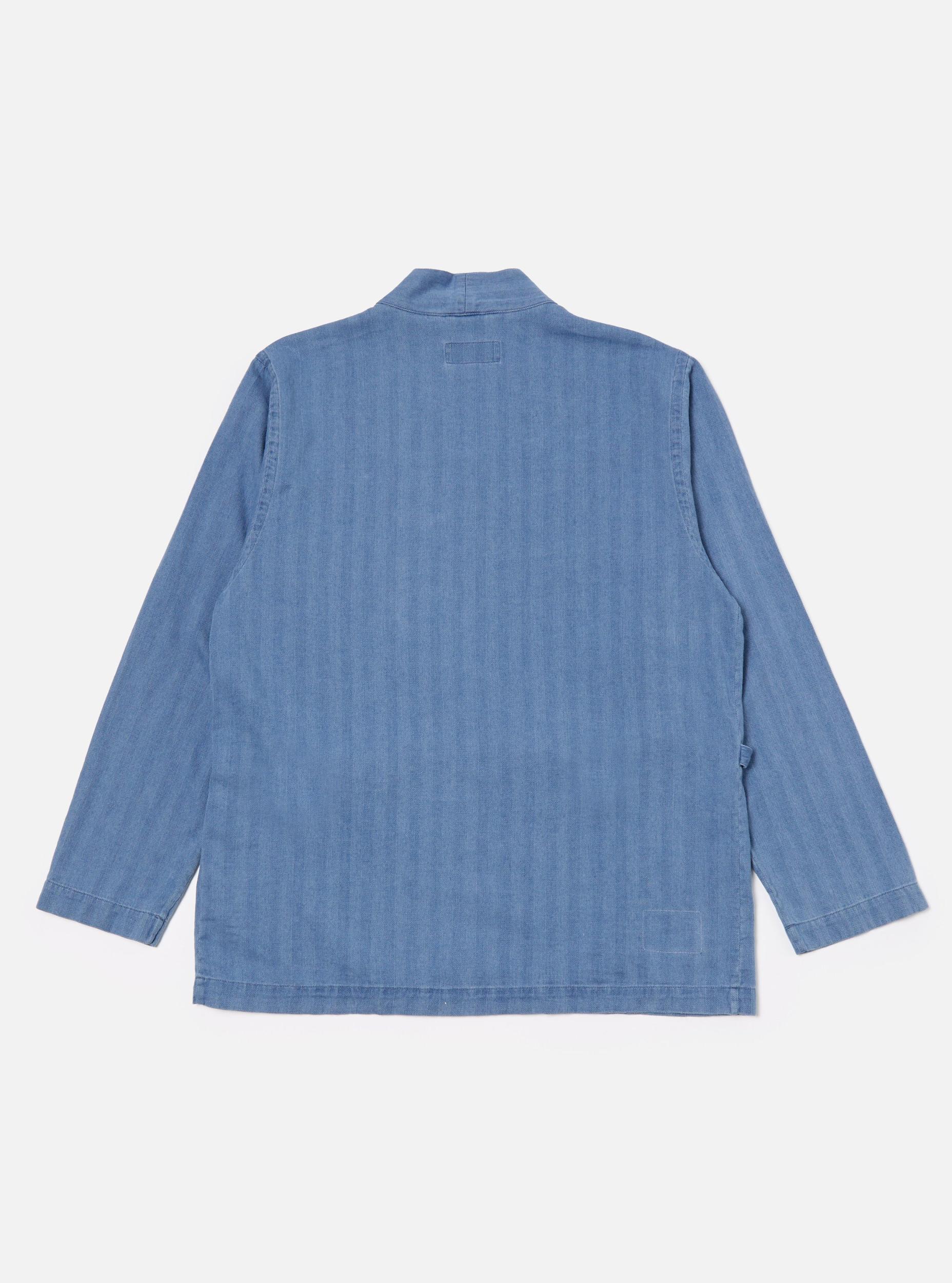 Washed Indigo Herringbone Denim Kyoto Work Jacket Product Image