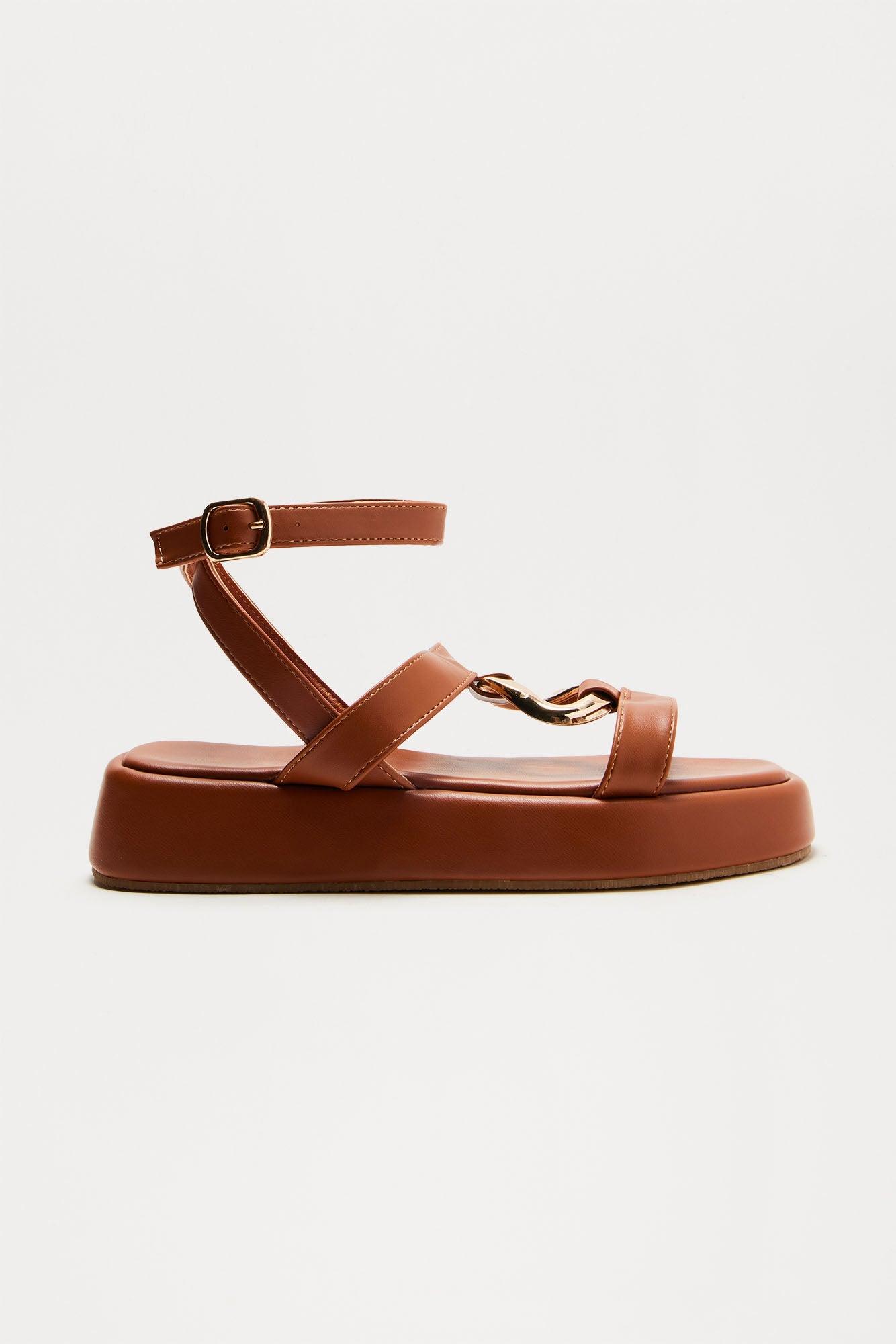 Maile Hardware Sandals - Camel Product Image